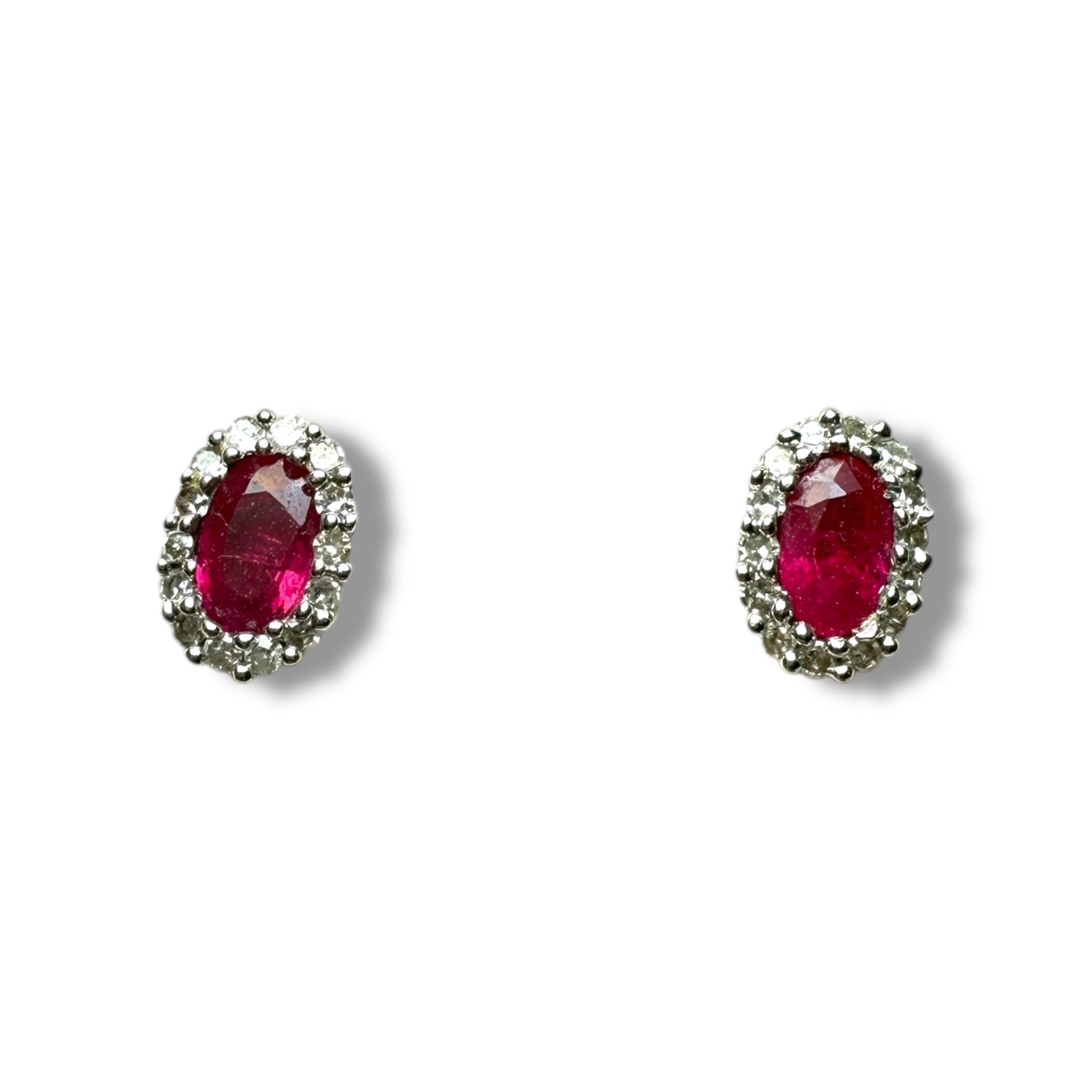 9k gold Ruby and diamond earring