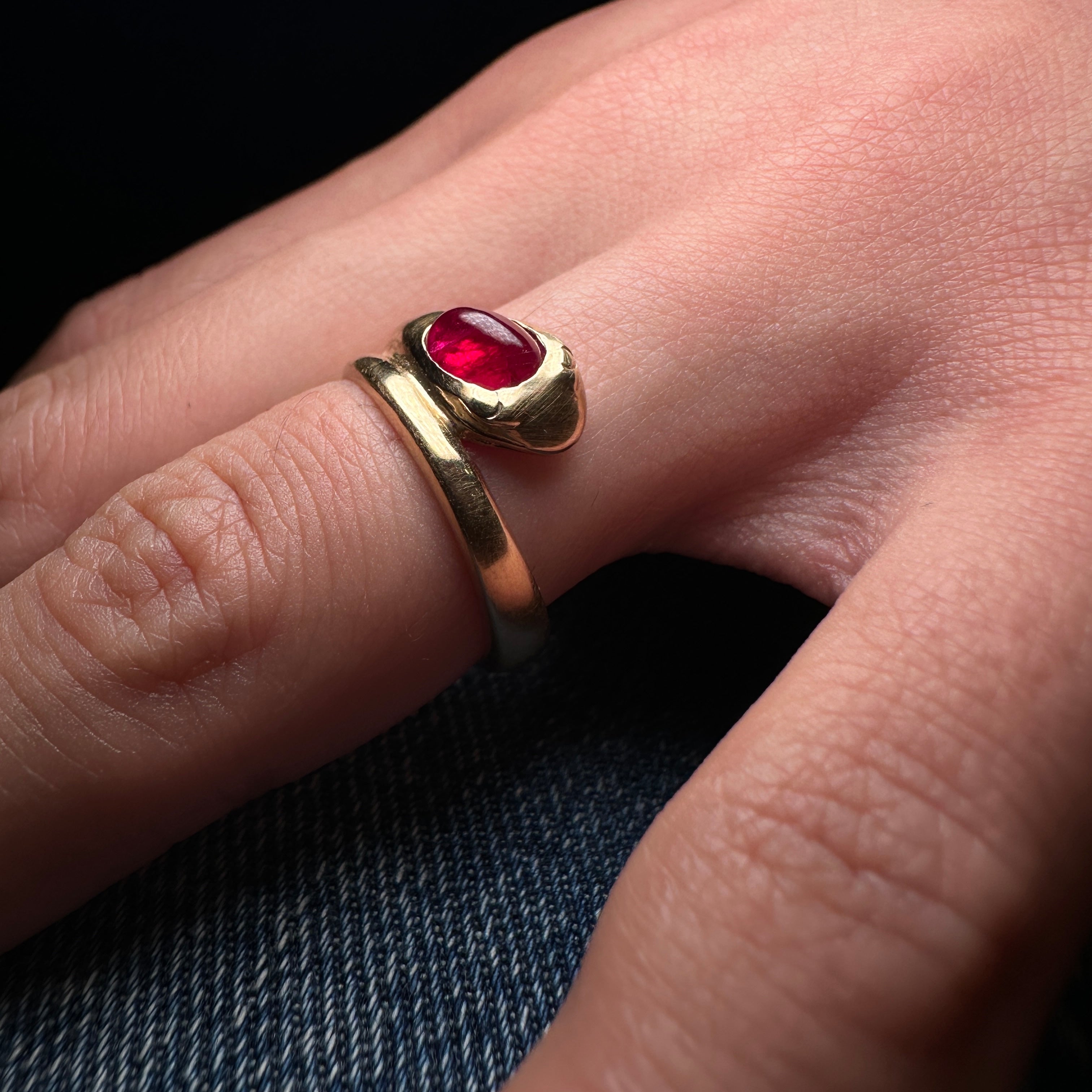 Ruby snake ring