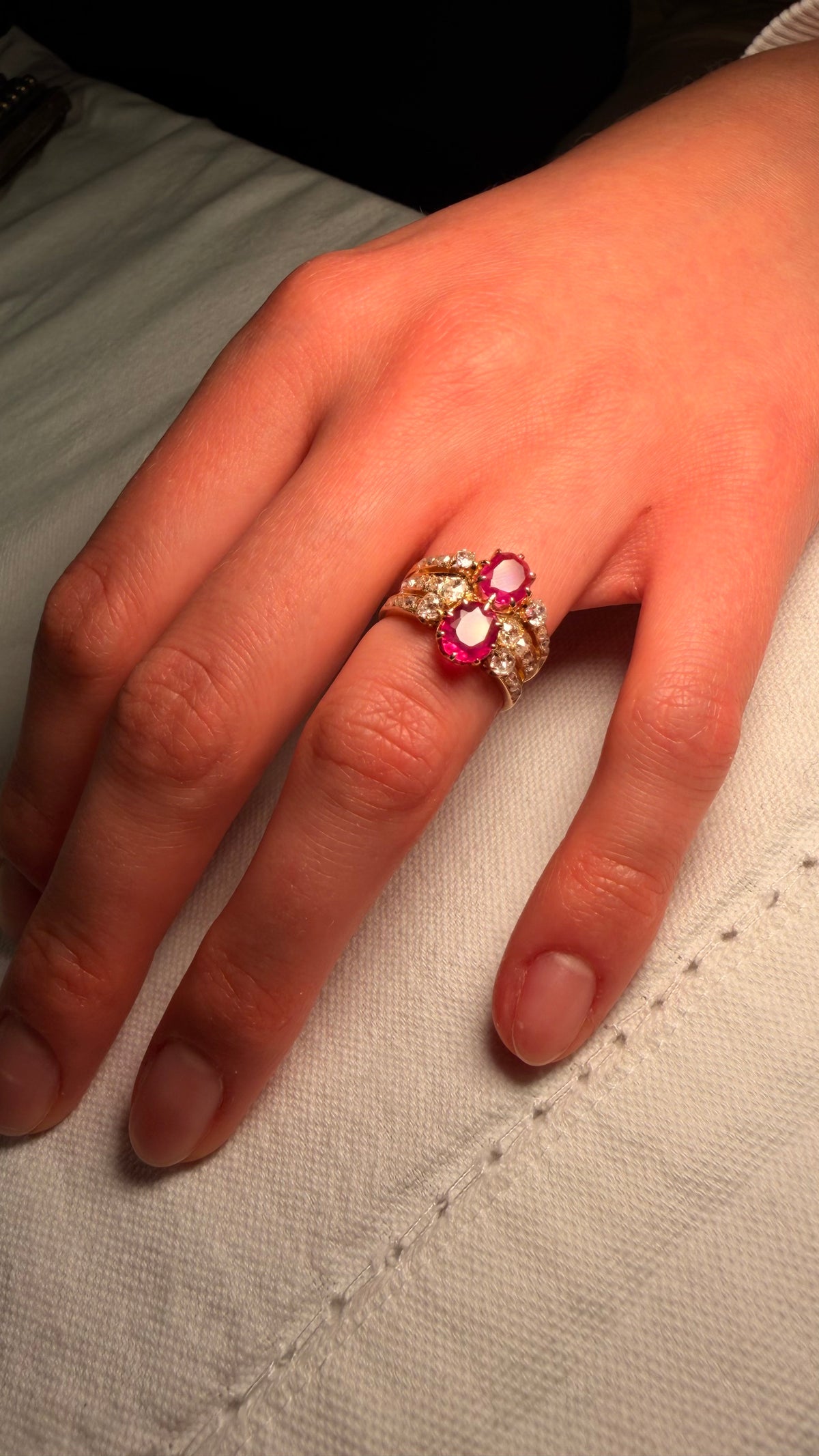 18ct Gold Ruby & Old-Cut Diamond Ring