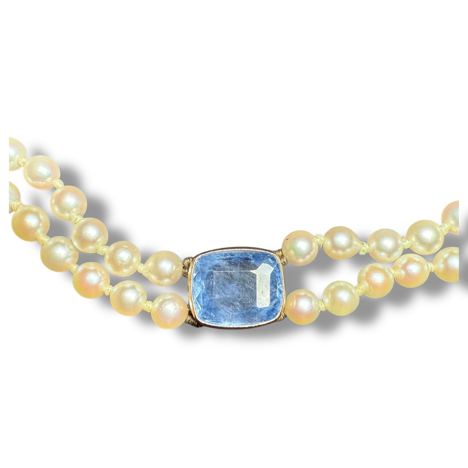 Sapphire and pearl necklace