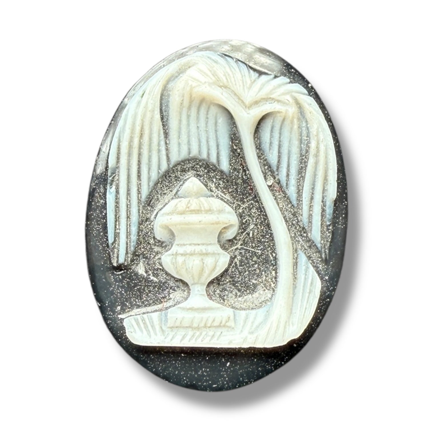 Victorian Mourning Cameo in Onyx