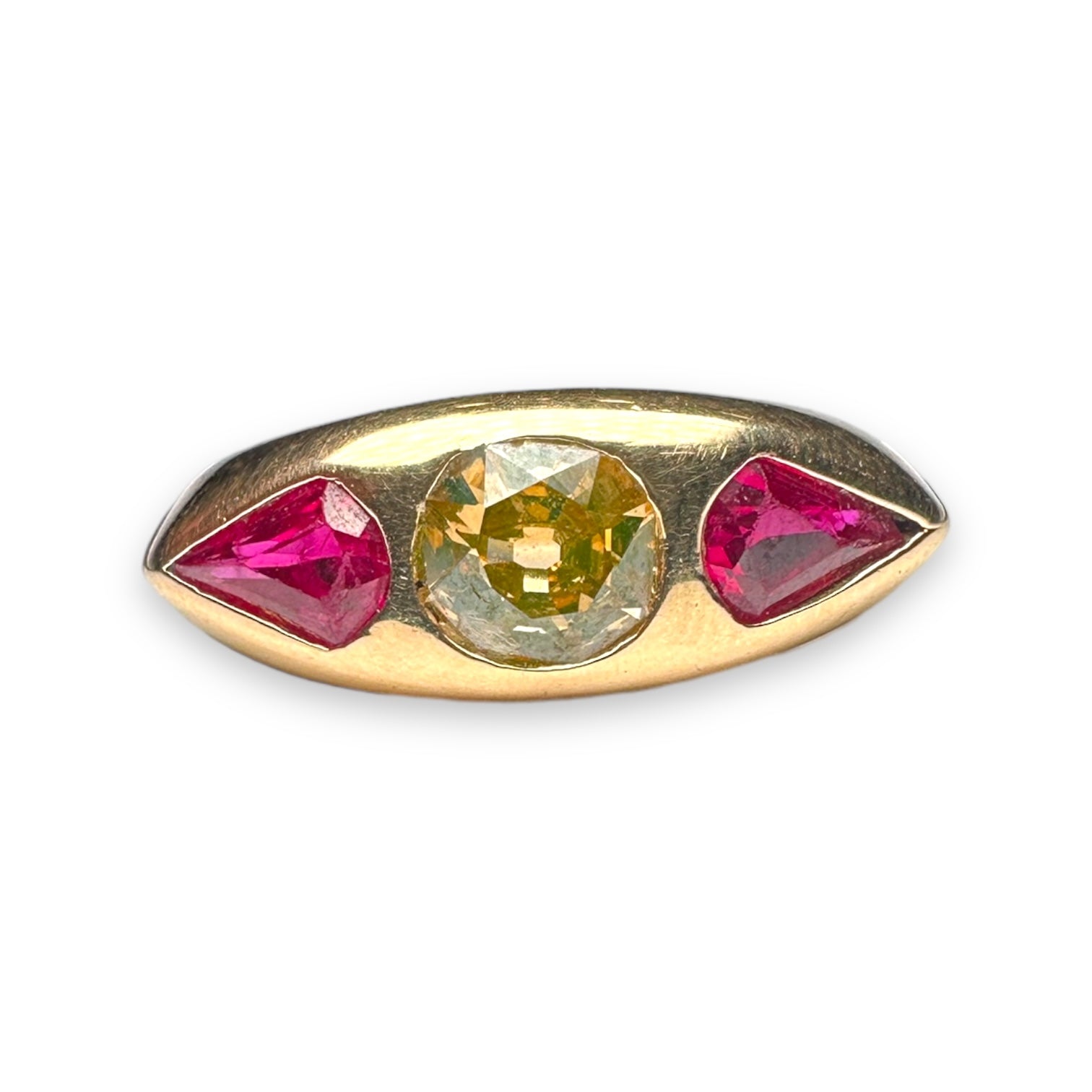 Yellow diamond gold engagement ring