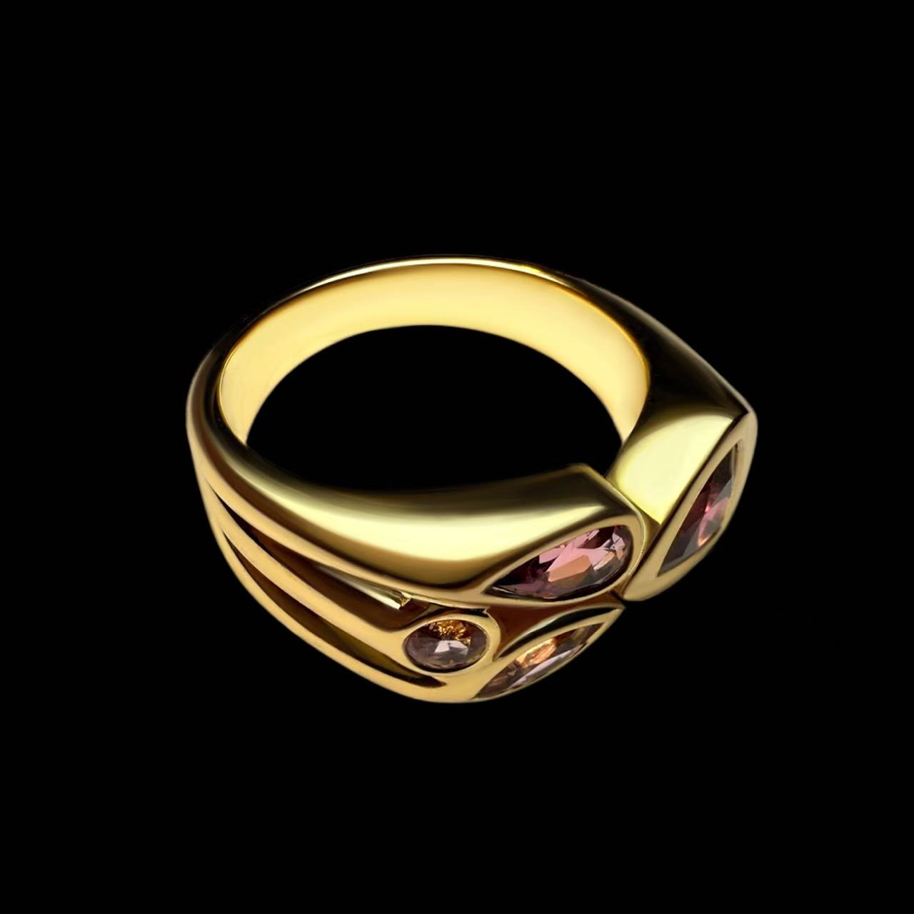 Blooming Flowers 18K Gold Ring for women