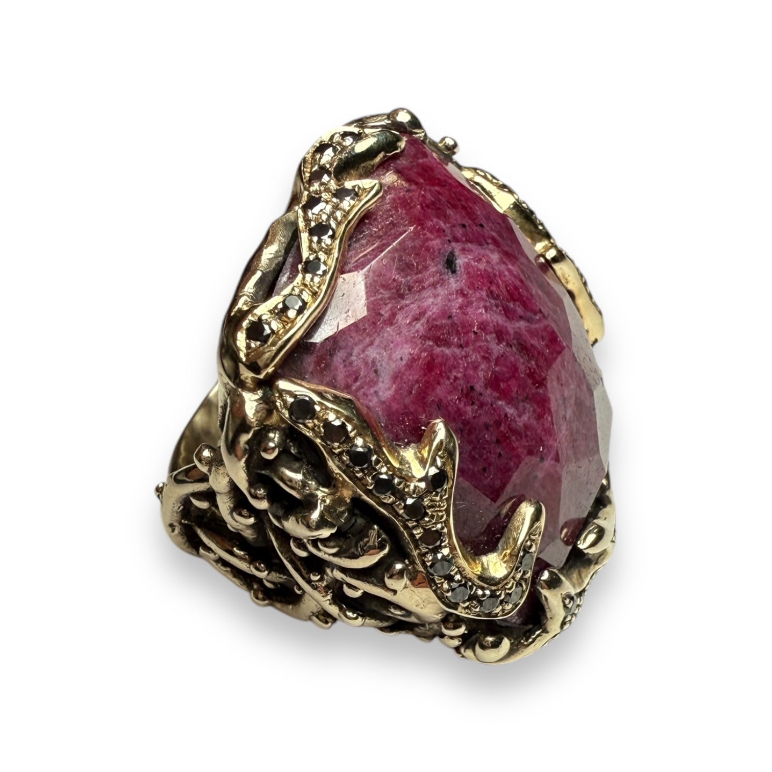 RUBY AND BLACK DIAMONDRING by Maurizio Pintaldi