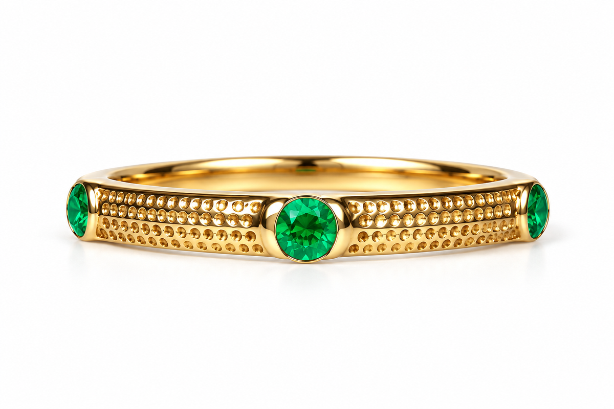 Élégante bague en or 9 carats et rubis – Design intemporel avec six rubis étincelants