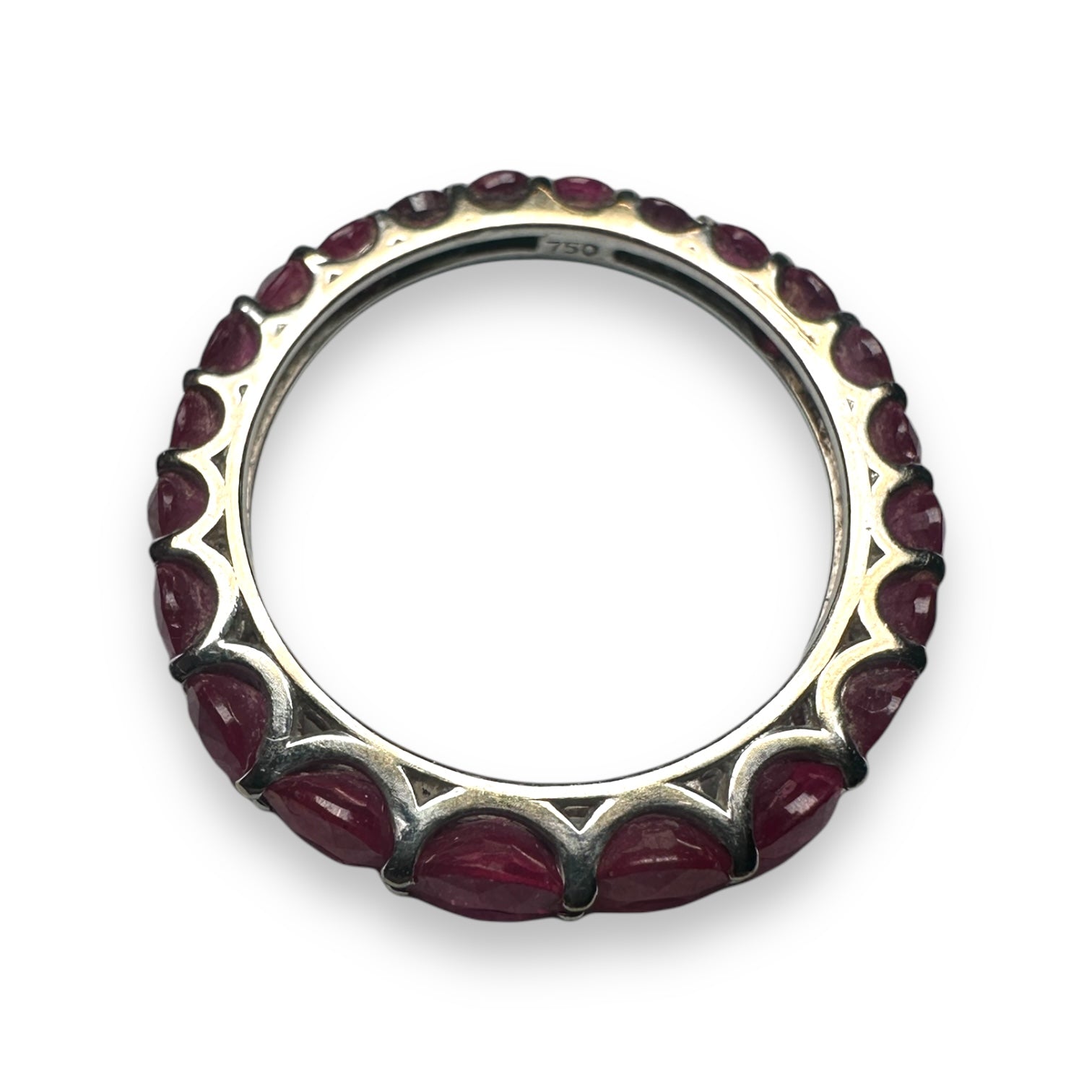 Eternity ruby engagement ring 18k gold