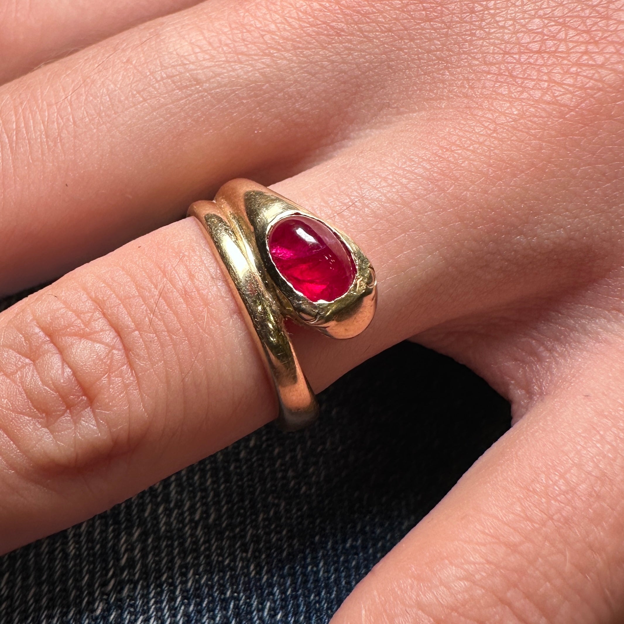 Ruby snake ring