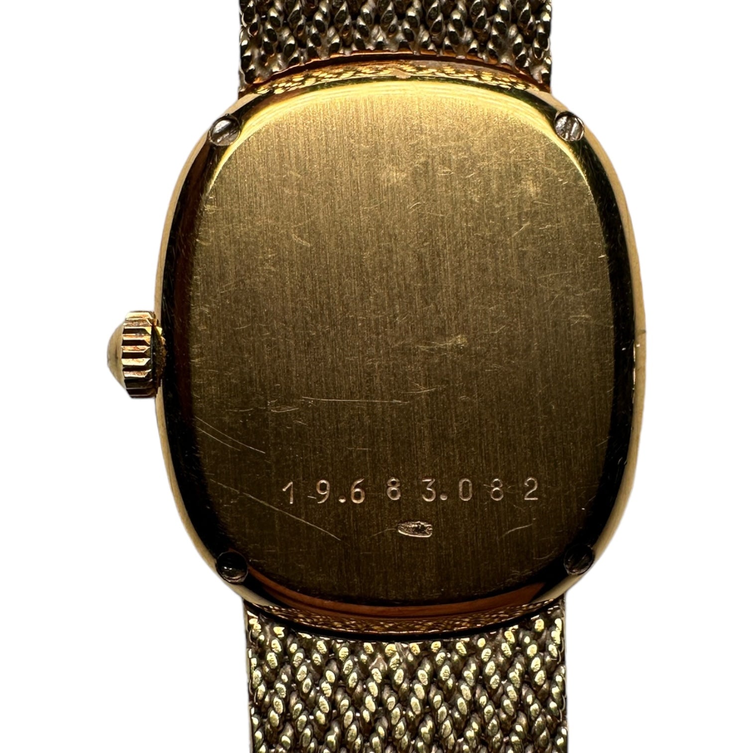 Vintage Longines 18k Yellow Gold Quartz Watch with Woven Bracelet