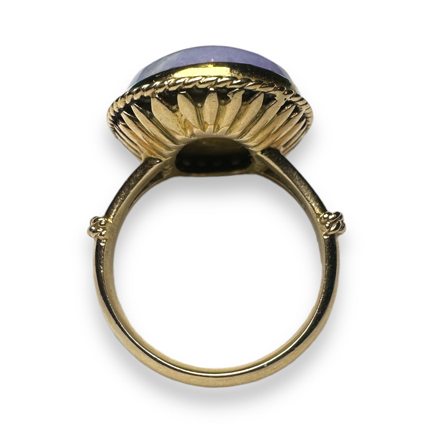 Natural purple Jade gold ring