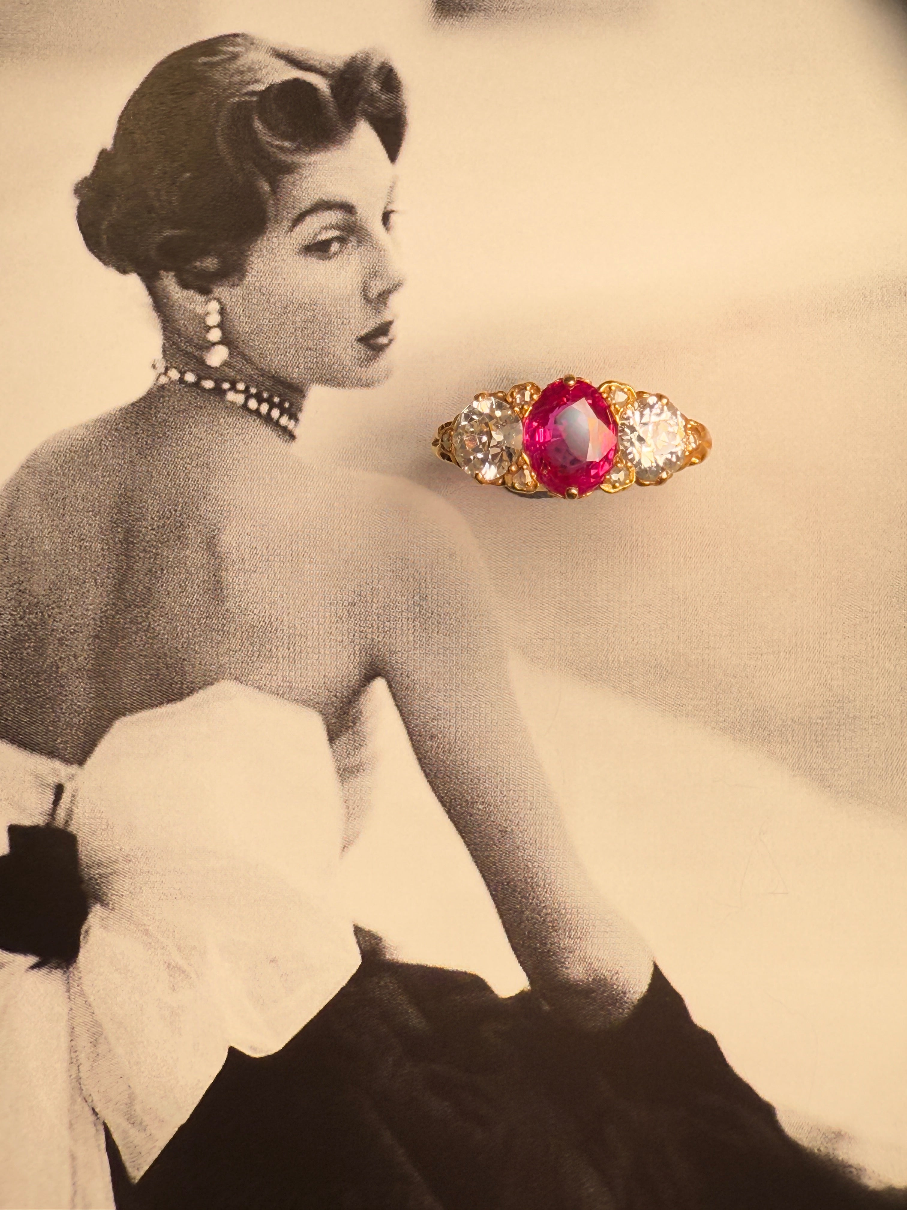 Ruby and diamond ring