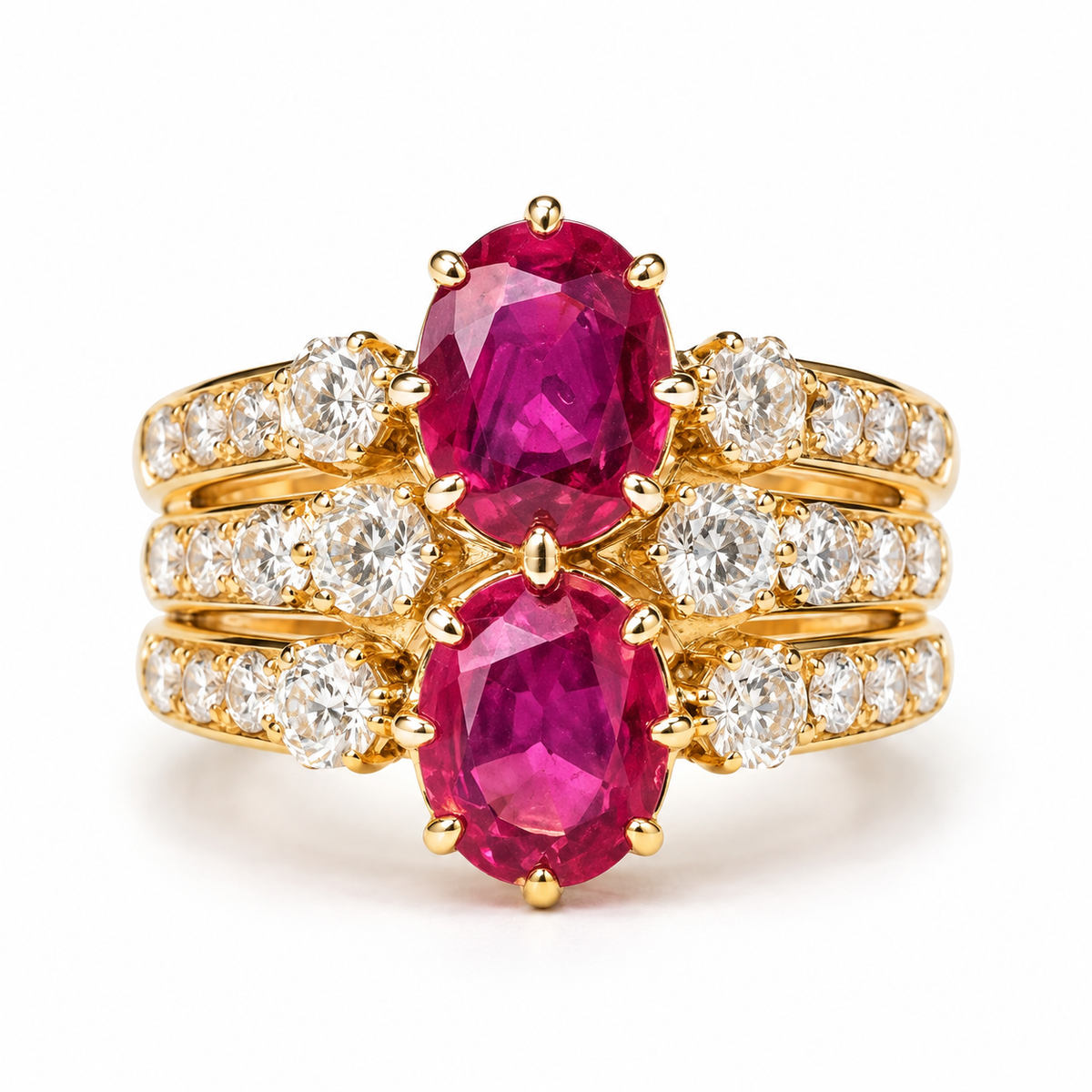 18ct Gold Ruby & Old-Cut Diamond Ring