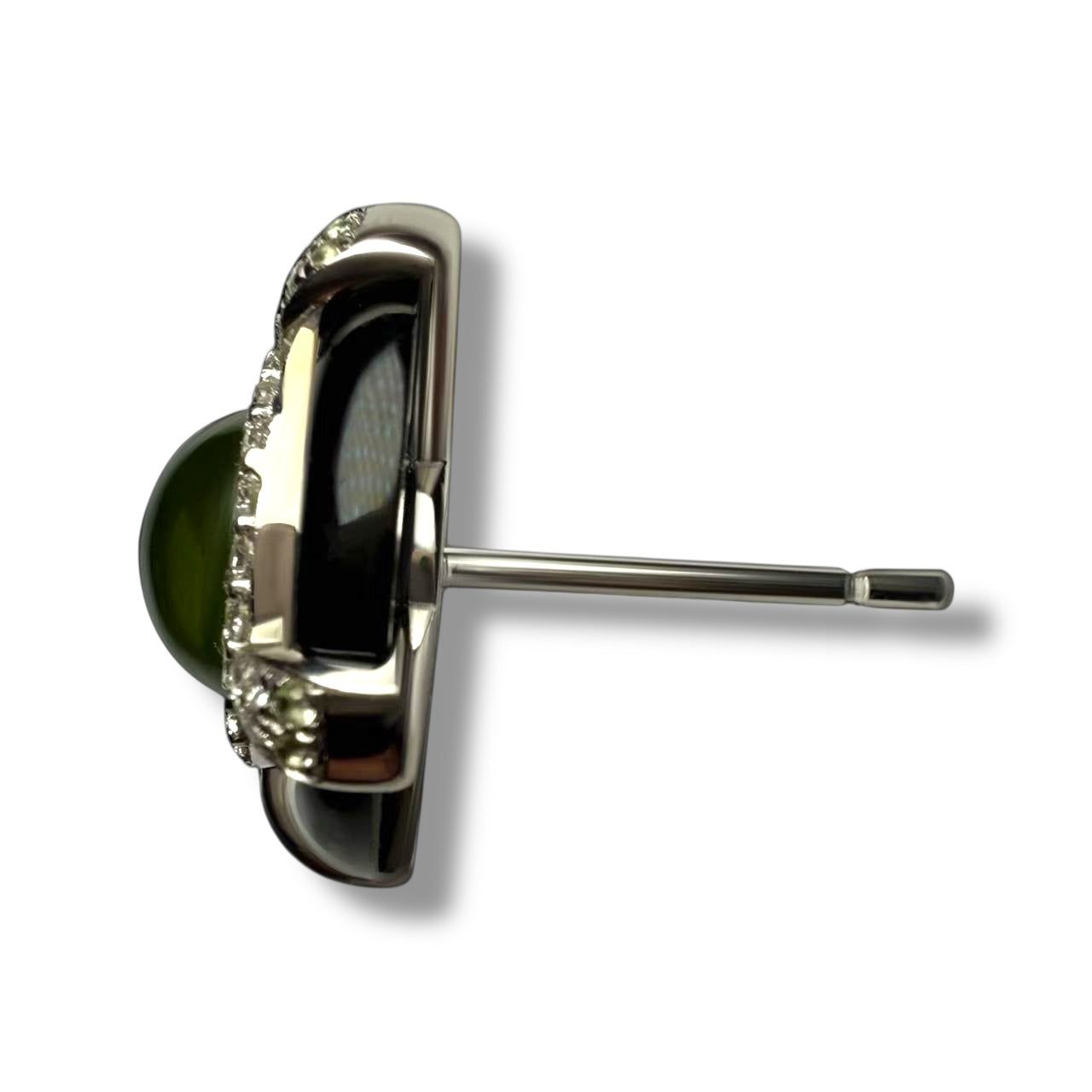 Cabochon-cut Platinum StudEarrings