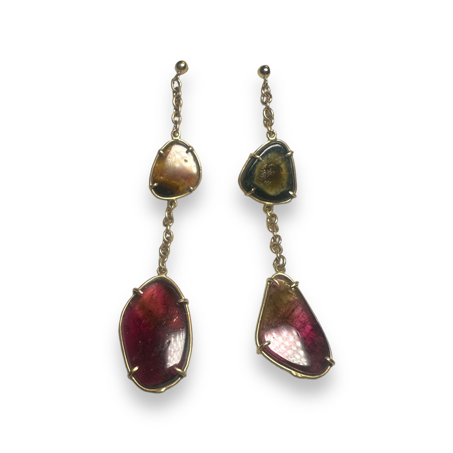 Tourmaline gold earring