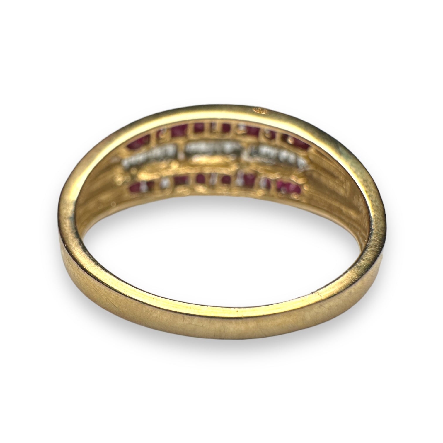 Ruby and diamond engagement ring