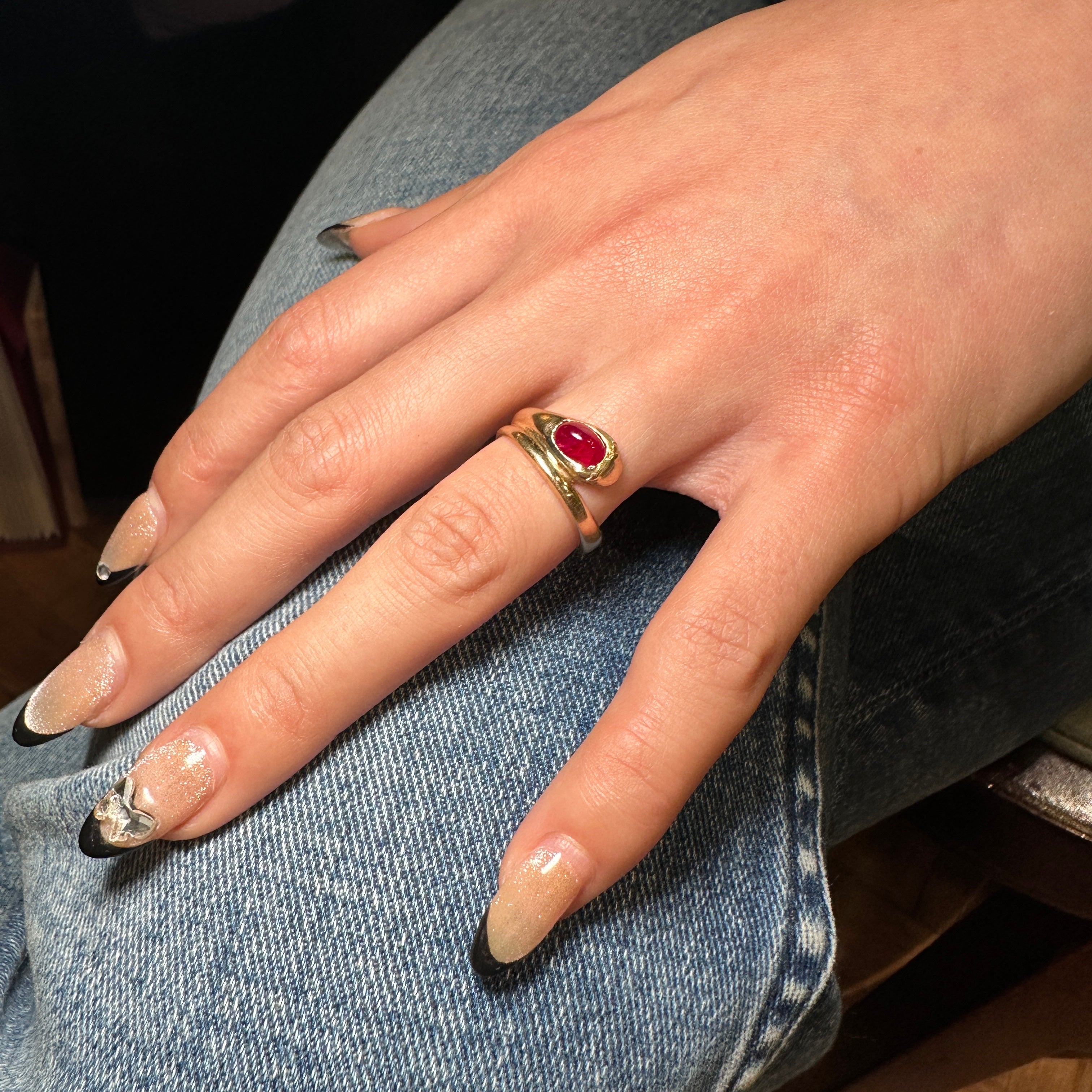 Ruby snake ring