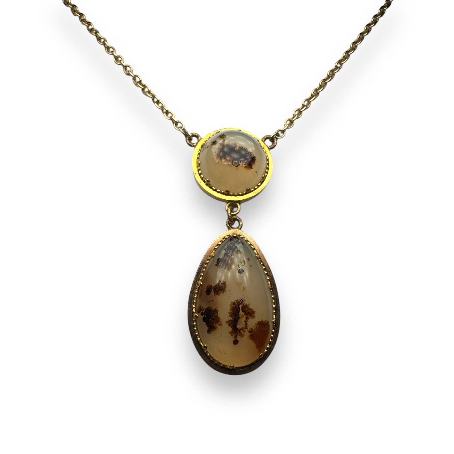 Agate gold neckless