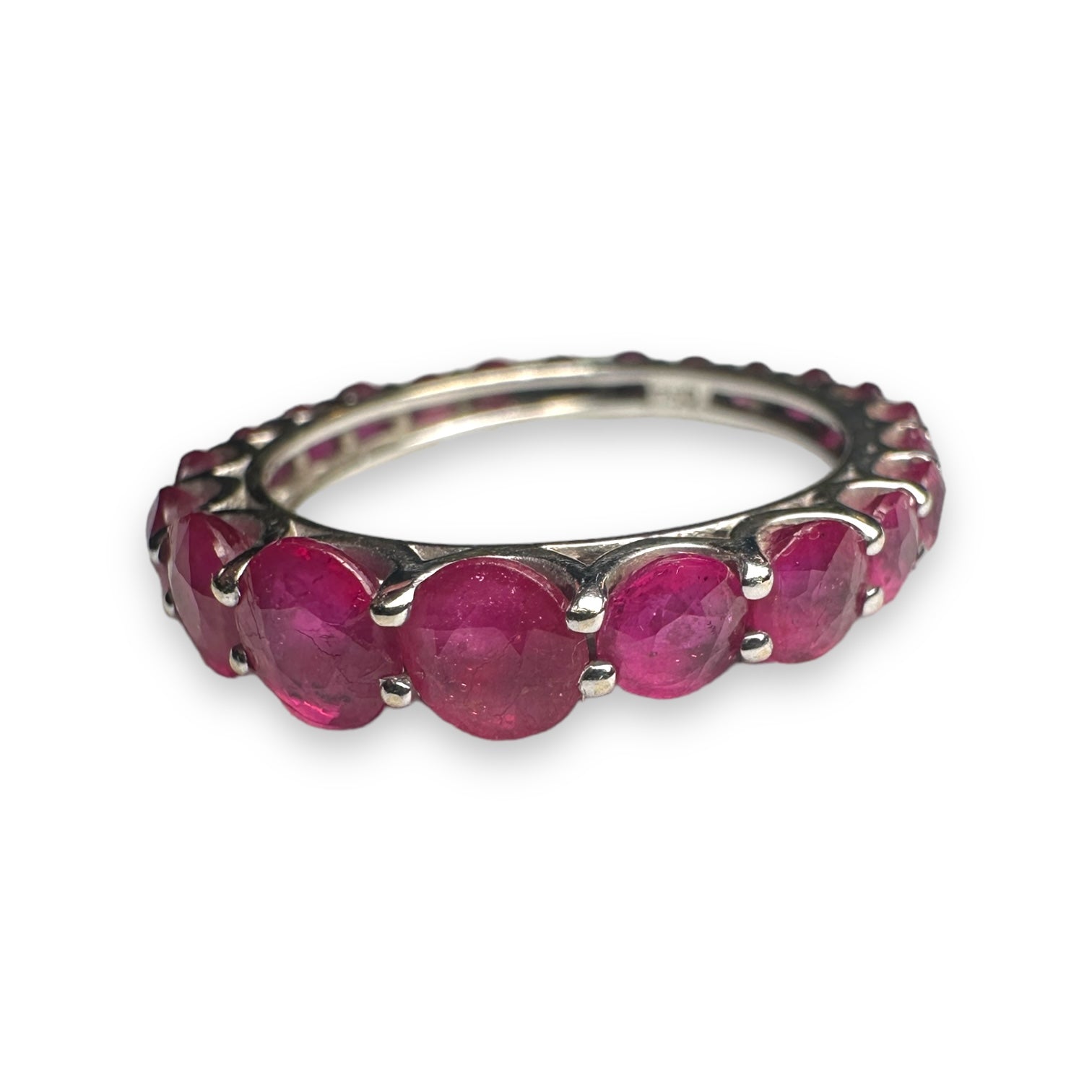 Eternity ruby engagement ring 18k gold