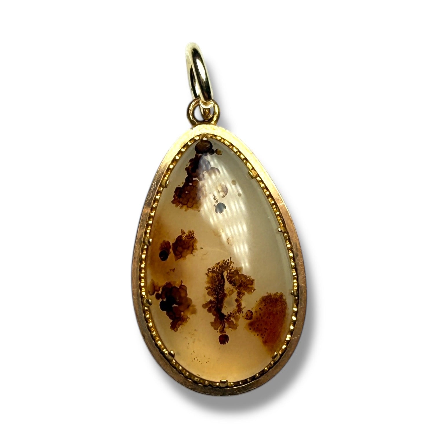 9k gold agate pendant