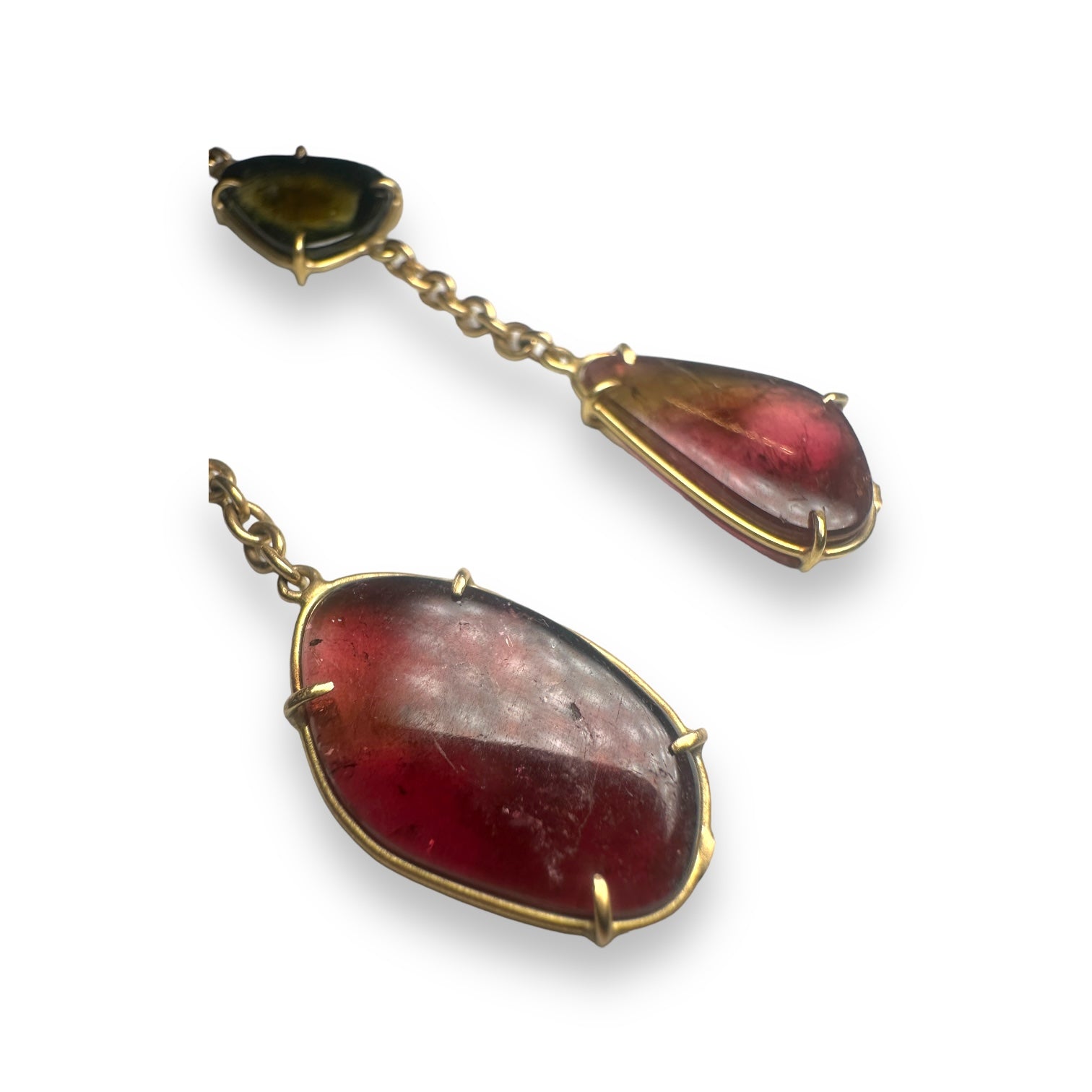 Tourmaline gold earring