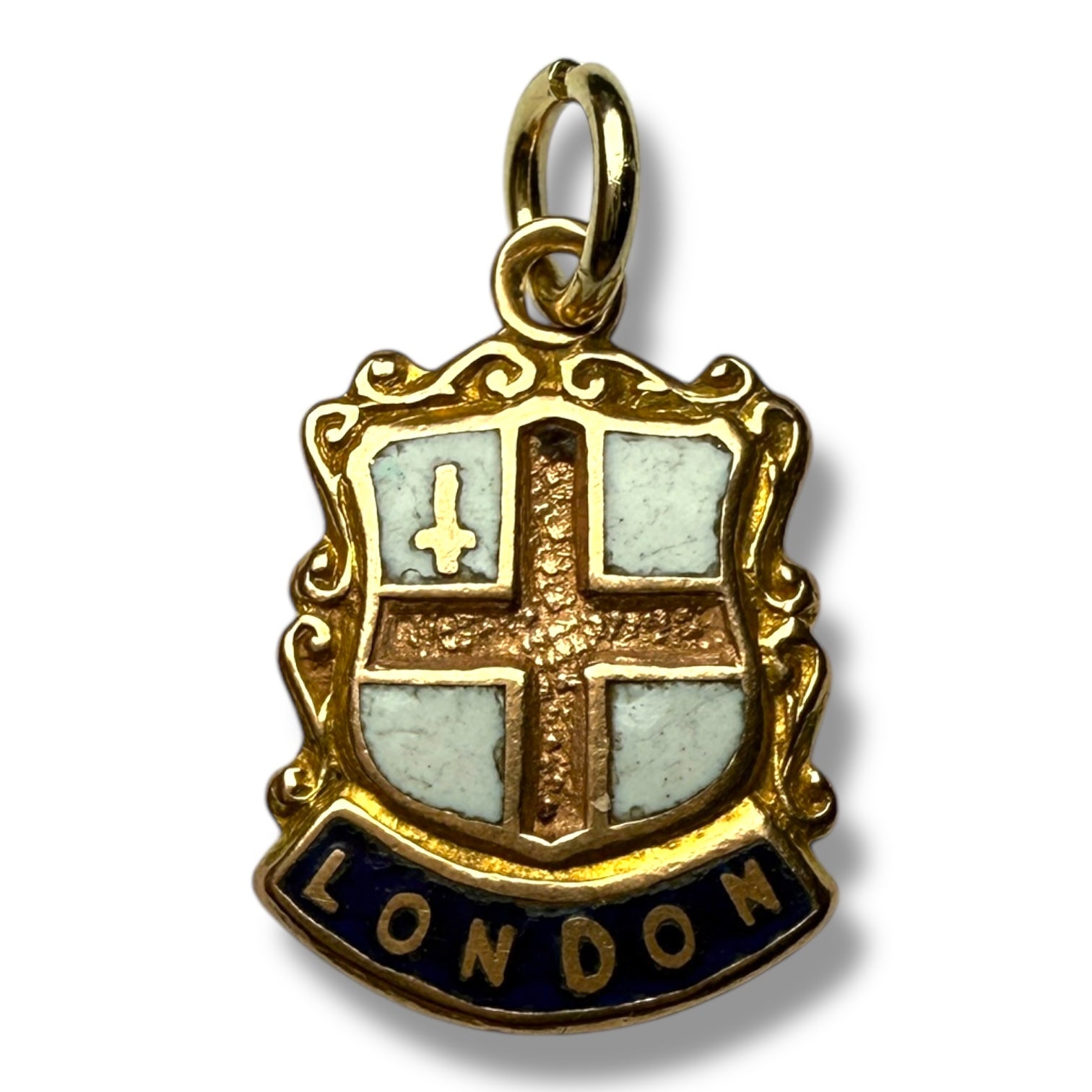 9k gold pendant london flag