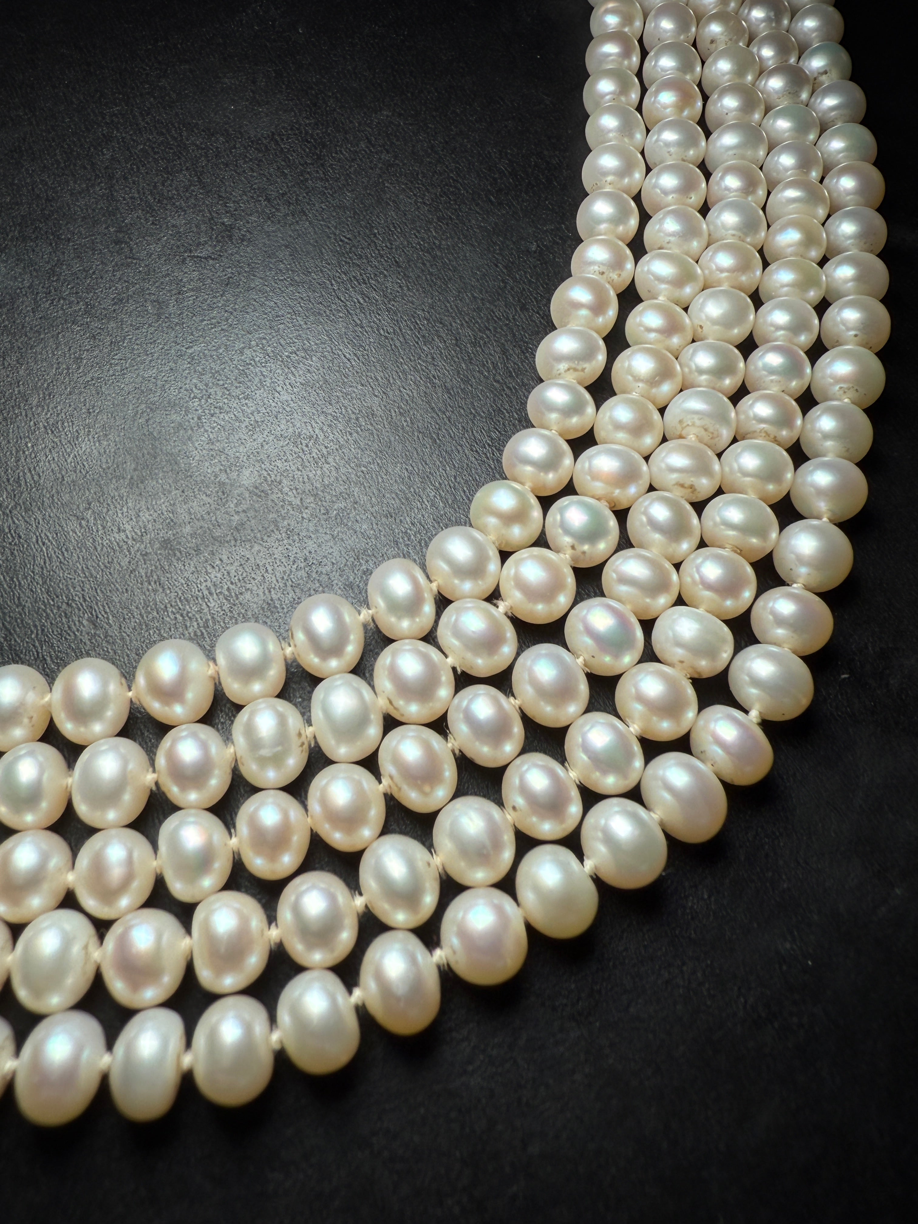 Elegant Five-Strand Freshwater Pearl Necklace for women