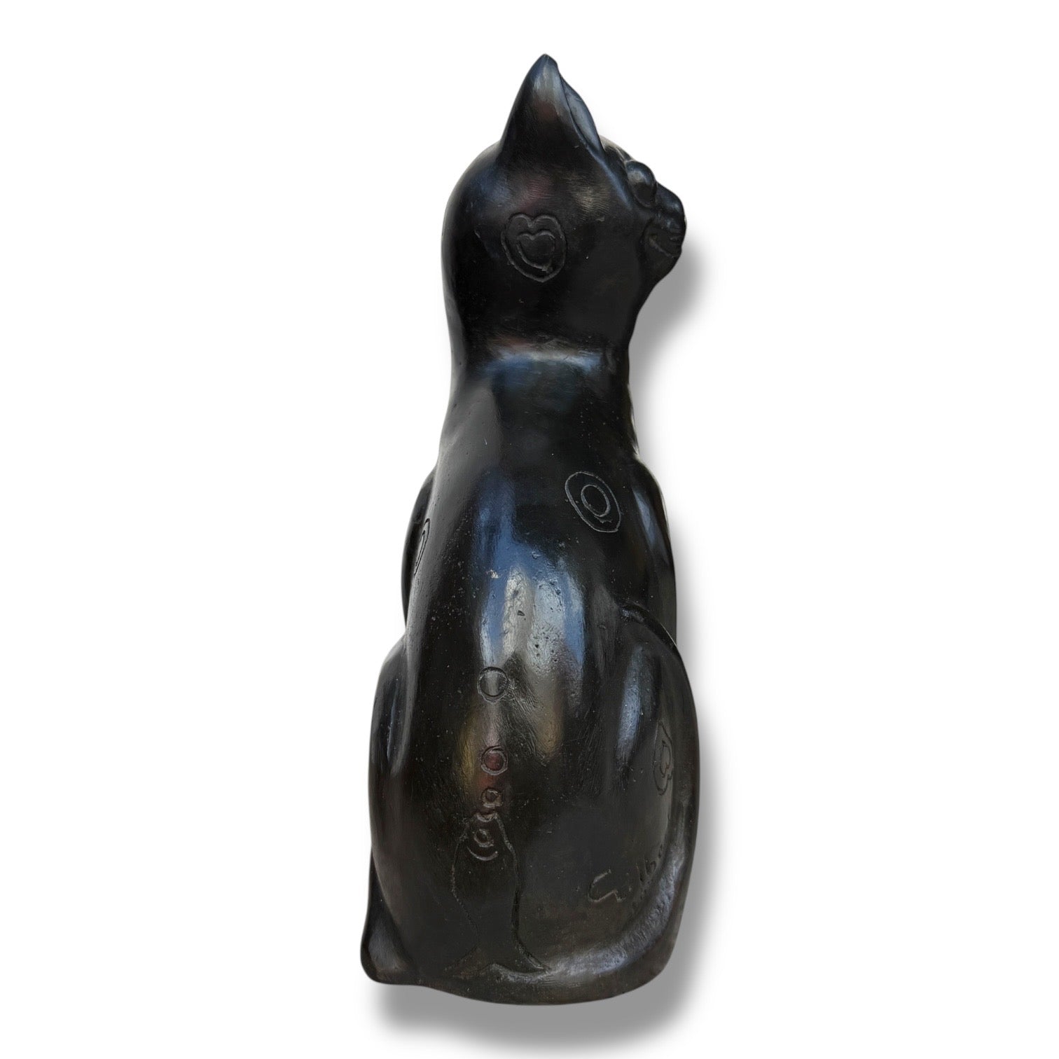 1920s Art Deco Bronze Cat Sculpture Signed