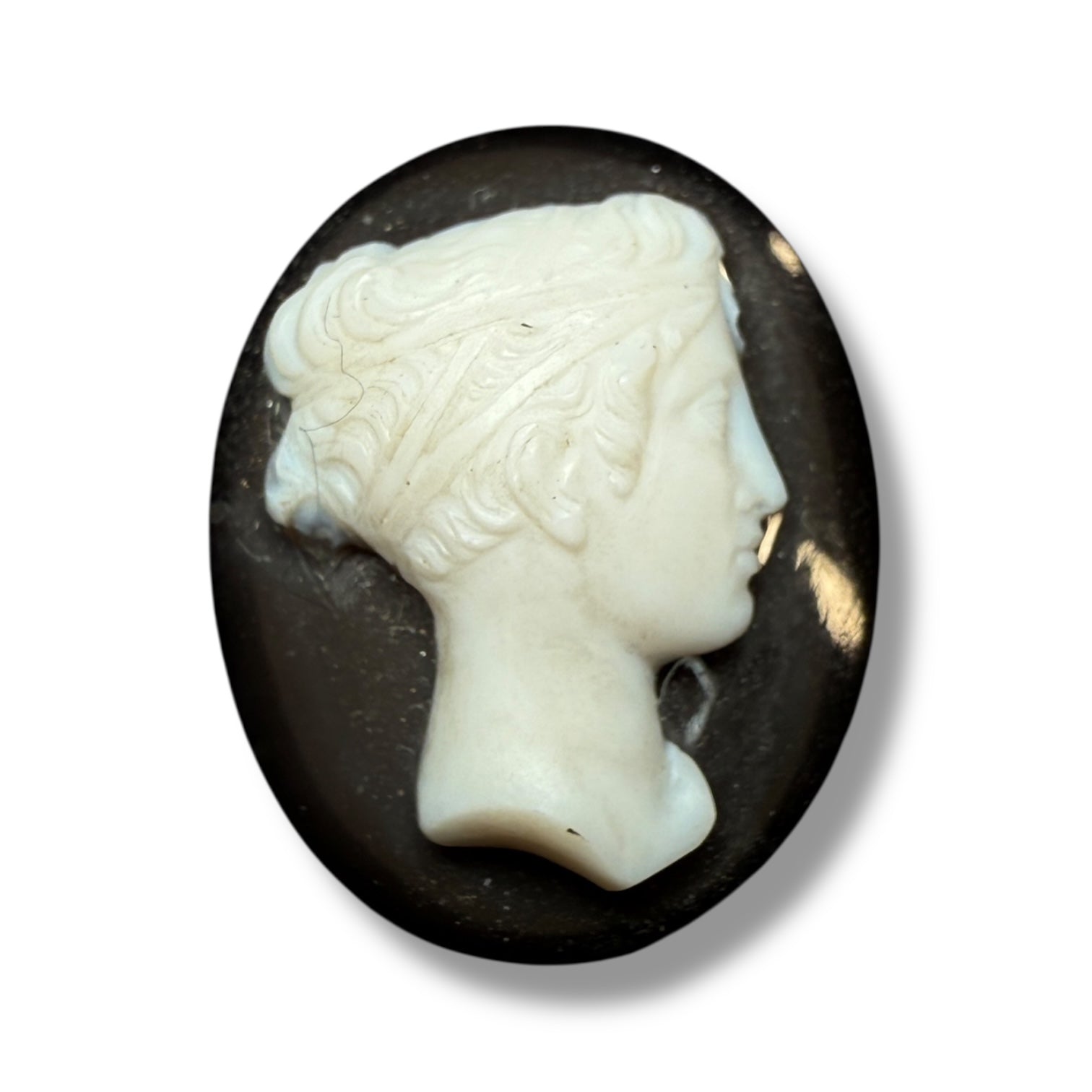 Large Antique Cameo in Black Stone