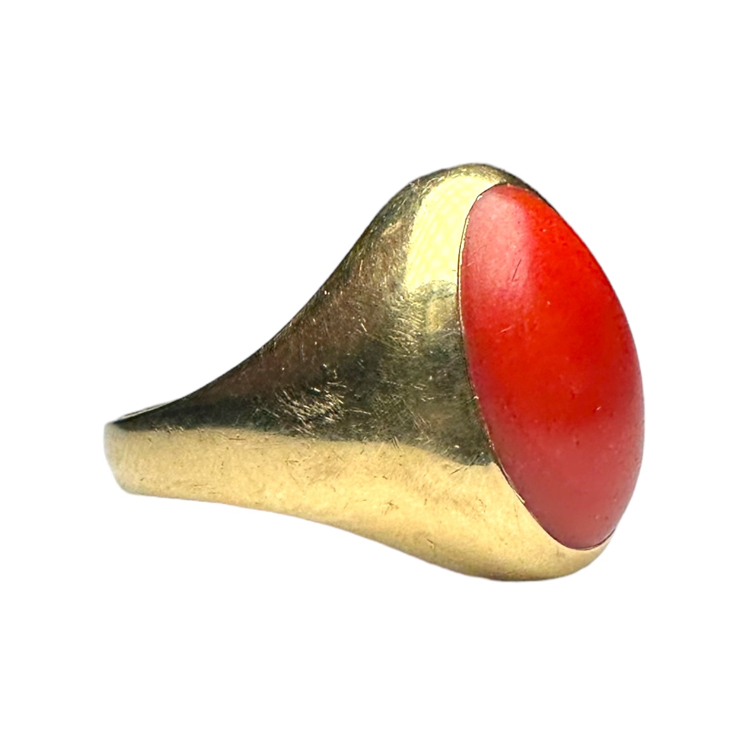Coral signet ring