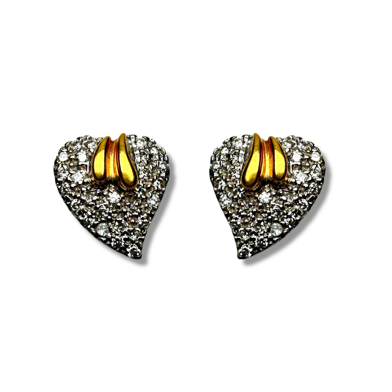 18kt Gold Diamond Heart Earrings – 0.50ct Total