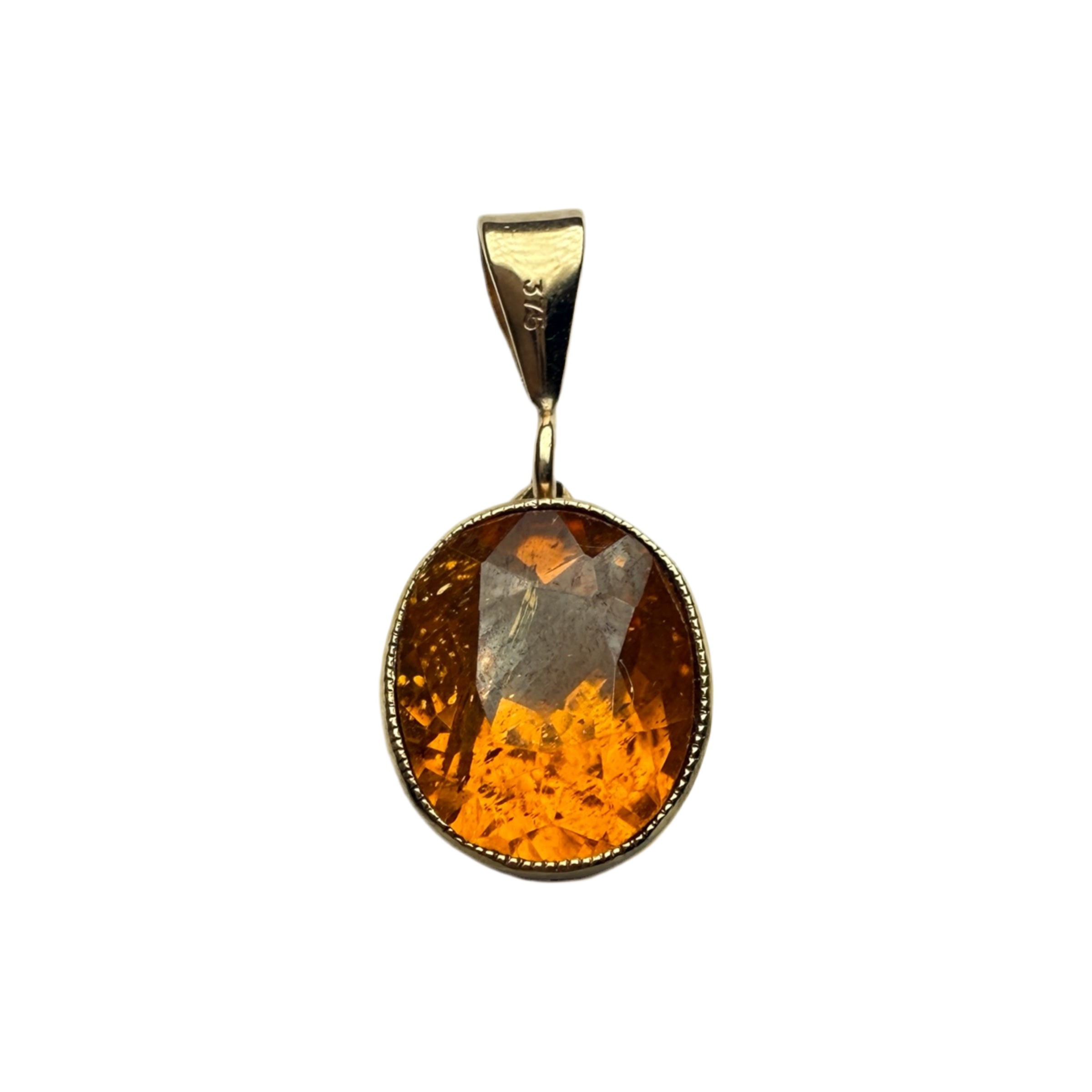 Zircon 9ct gold pendant