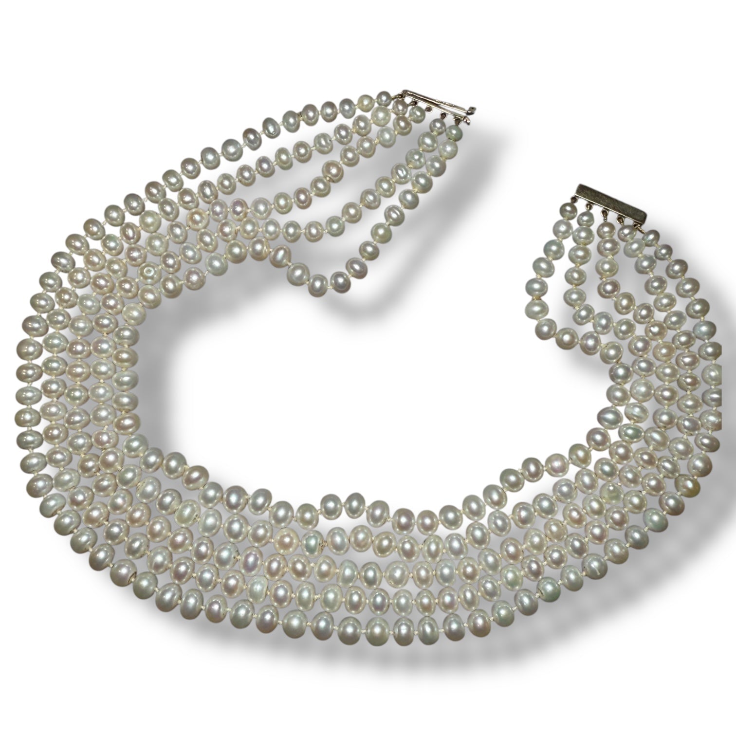 Elegant Five-Strand Freshwater Pearl Necklace for women