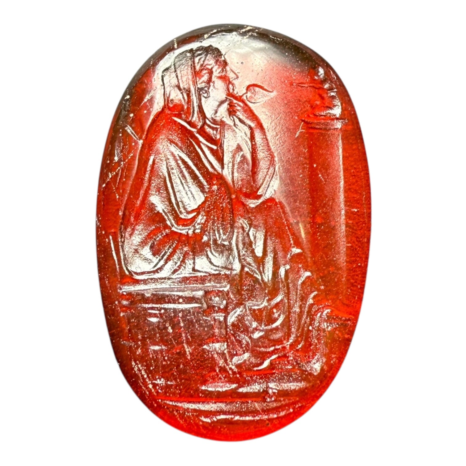 Antique Red Glass Intaglio