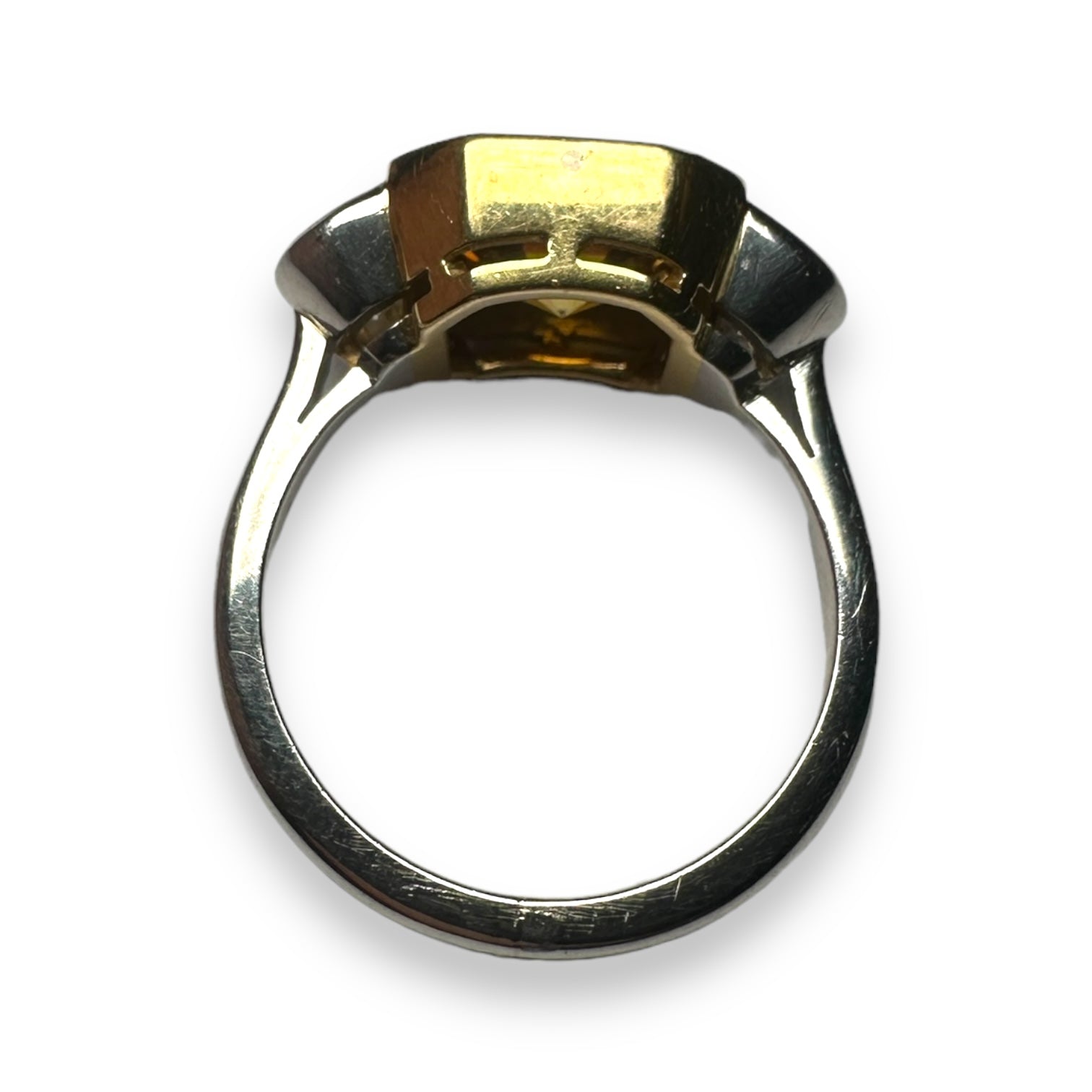 Yellow brown diamond ring