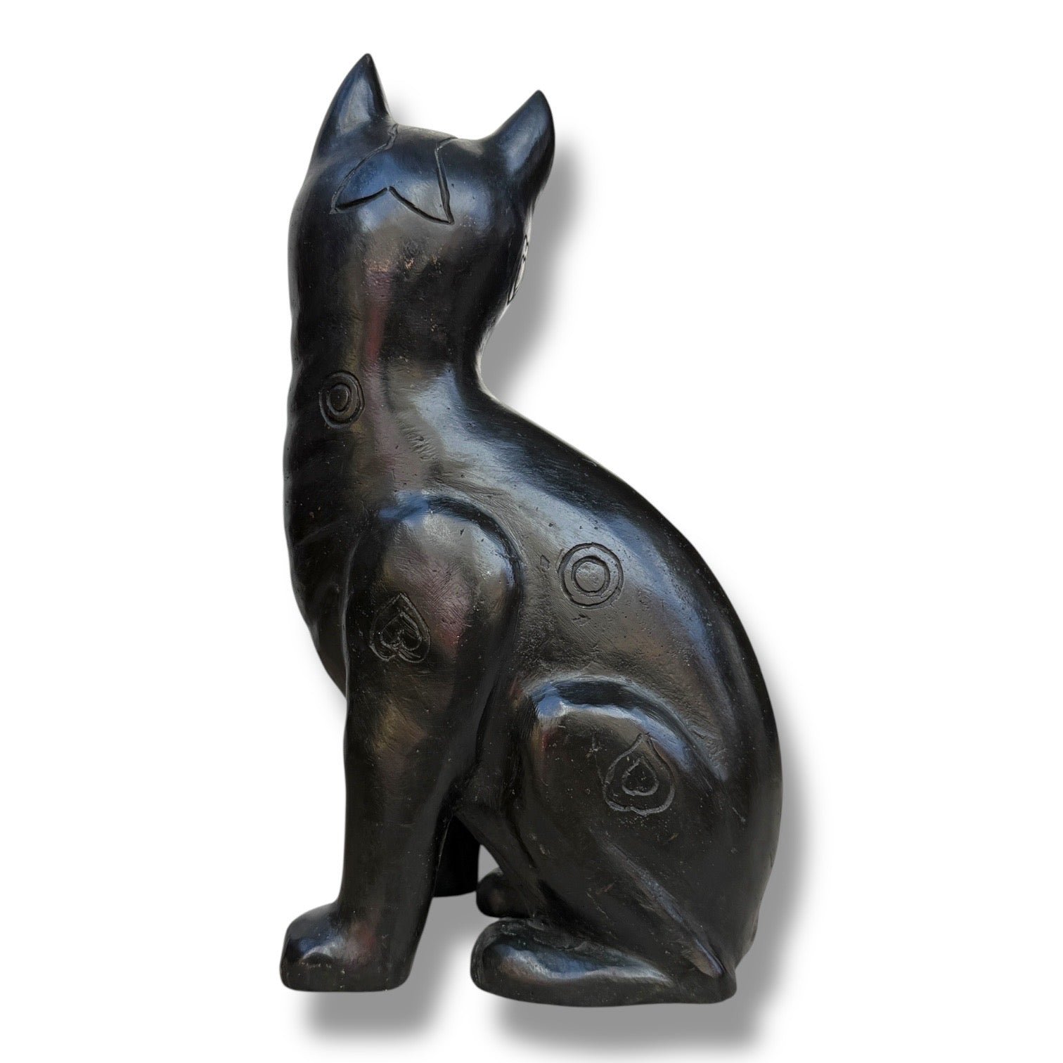 1920s Art Deco Bronze Cat Sculpture Signed