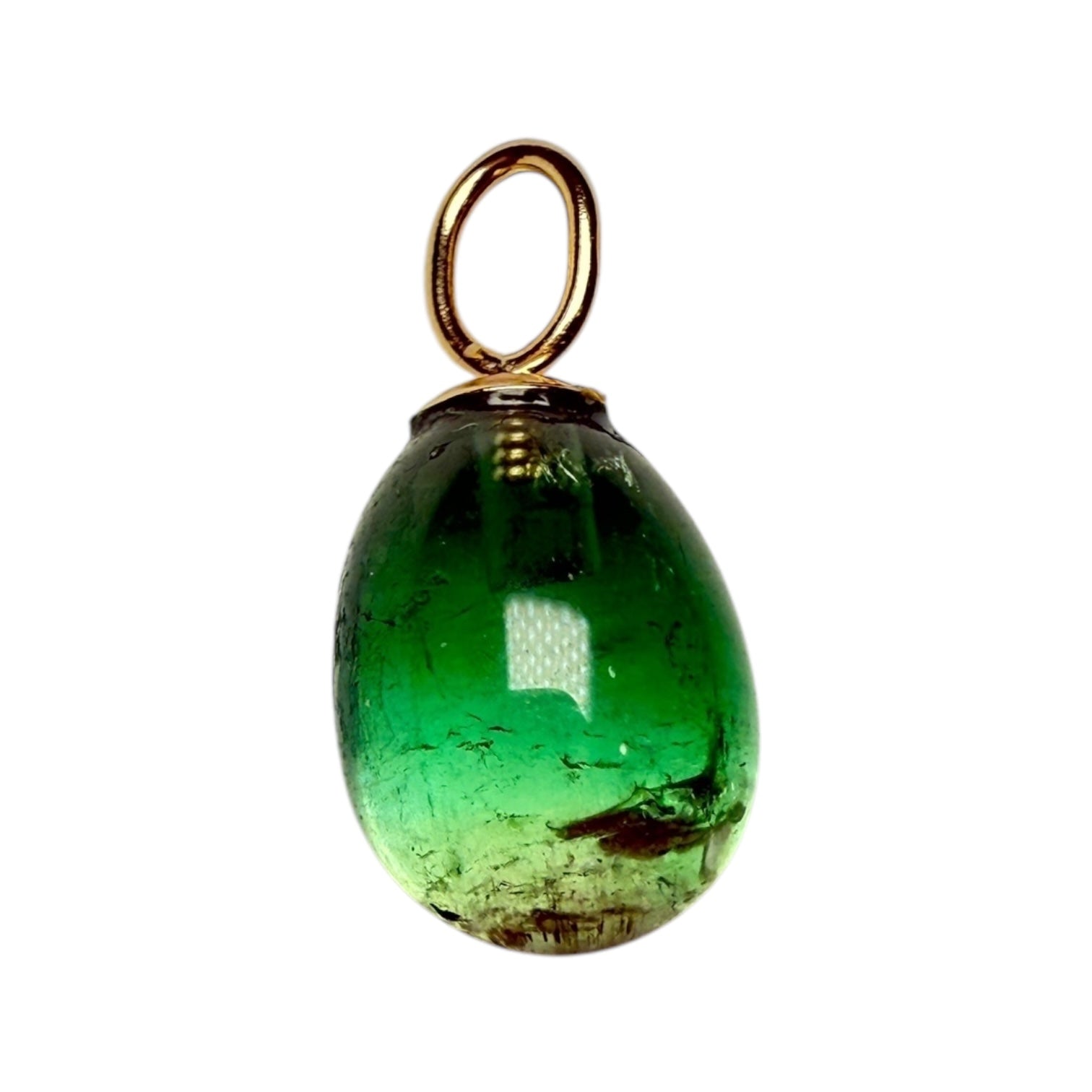 Bicolour Tourmaline drop pendant