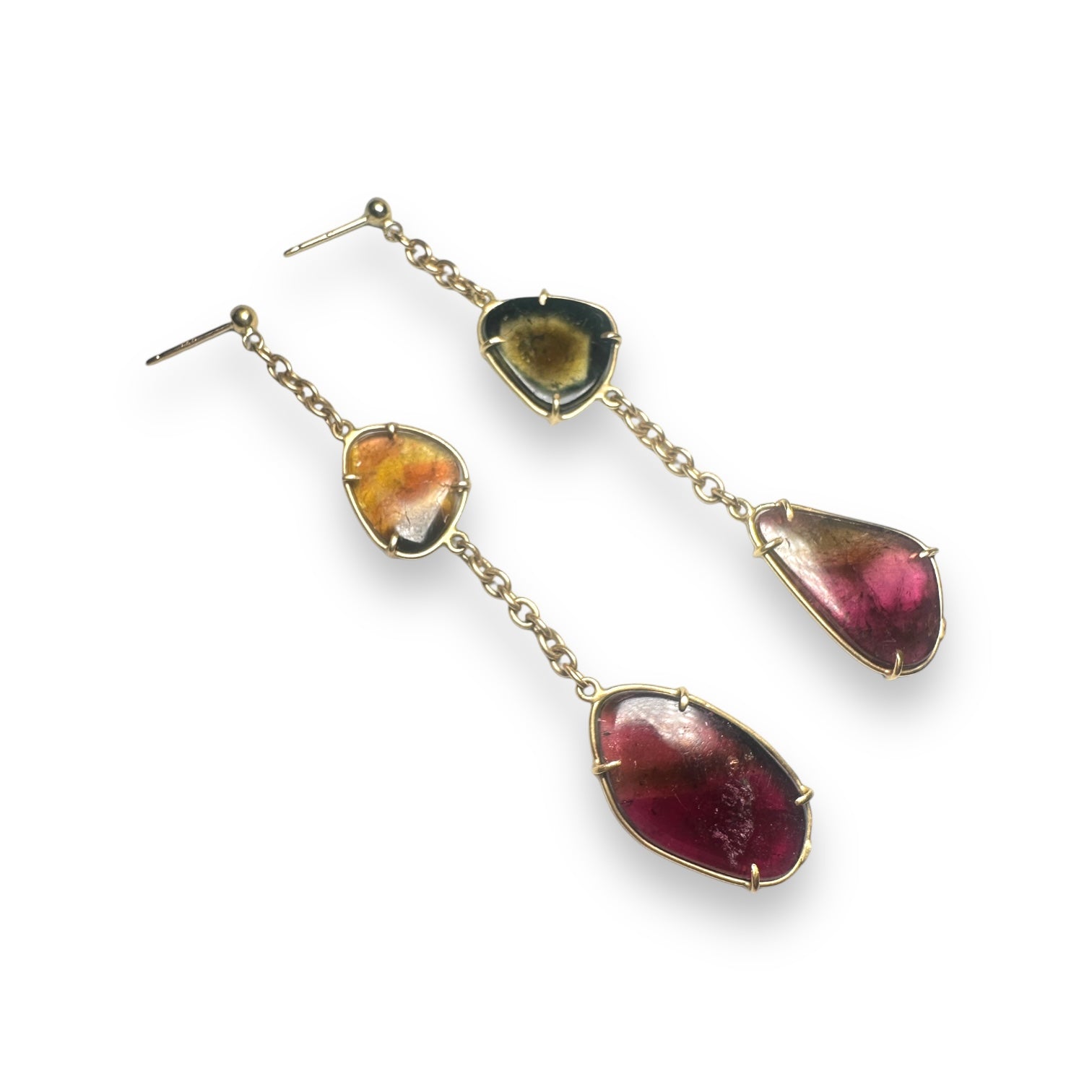Tourmaline gold earring