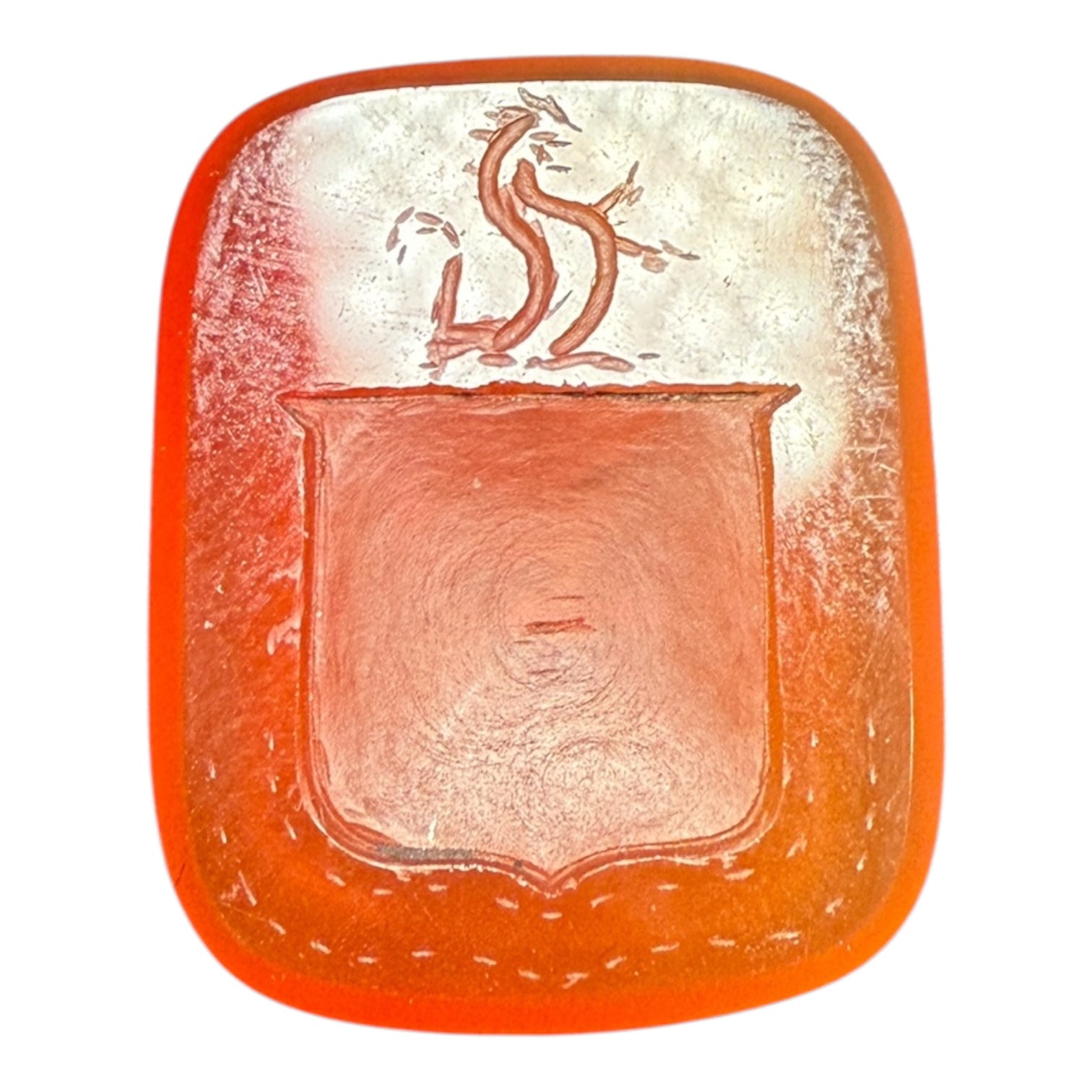 Antique Heraldic Intaglio – Crest with Two Serpents
Dimensions: 1.8 x 2.1 cm