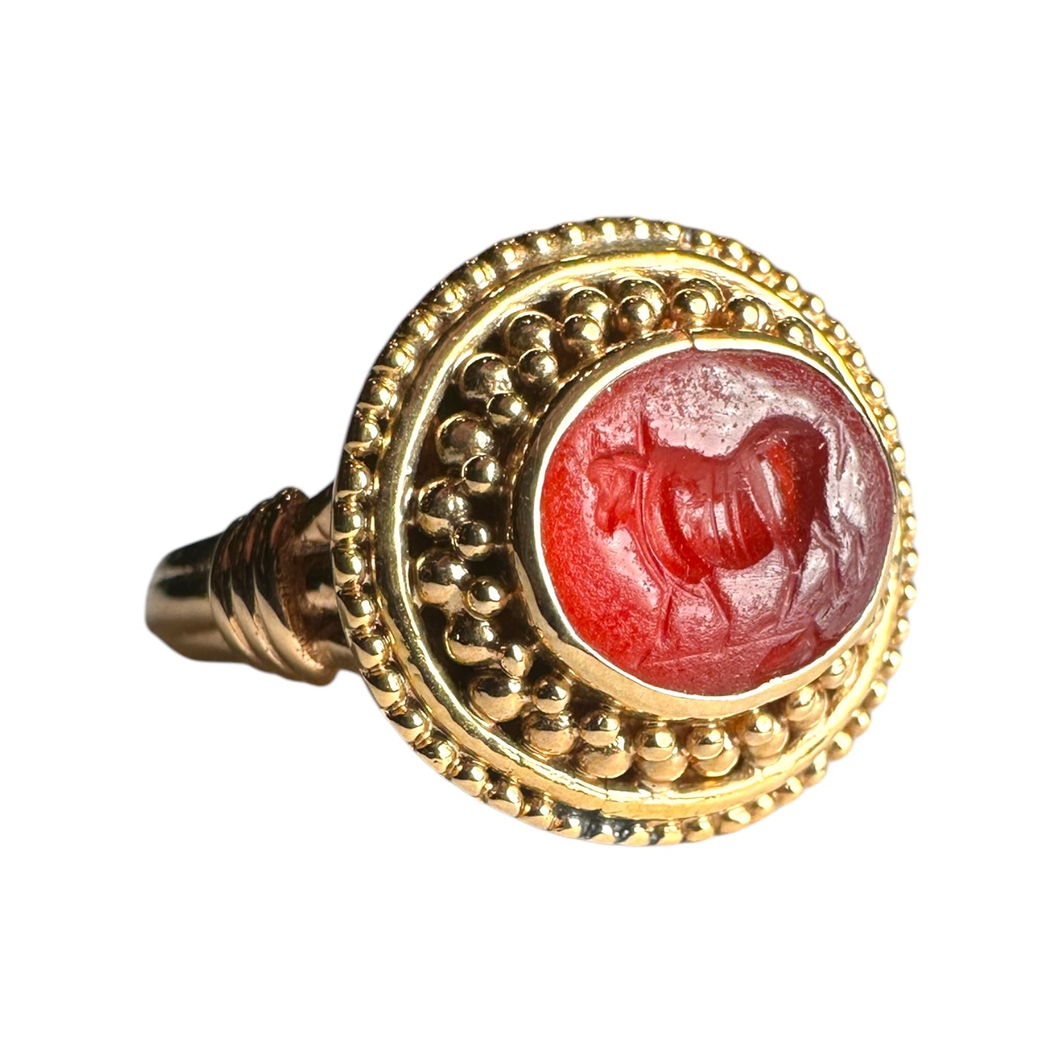 Roman intaglio ring 18k gold for women