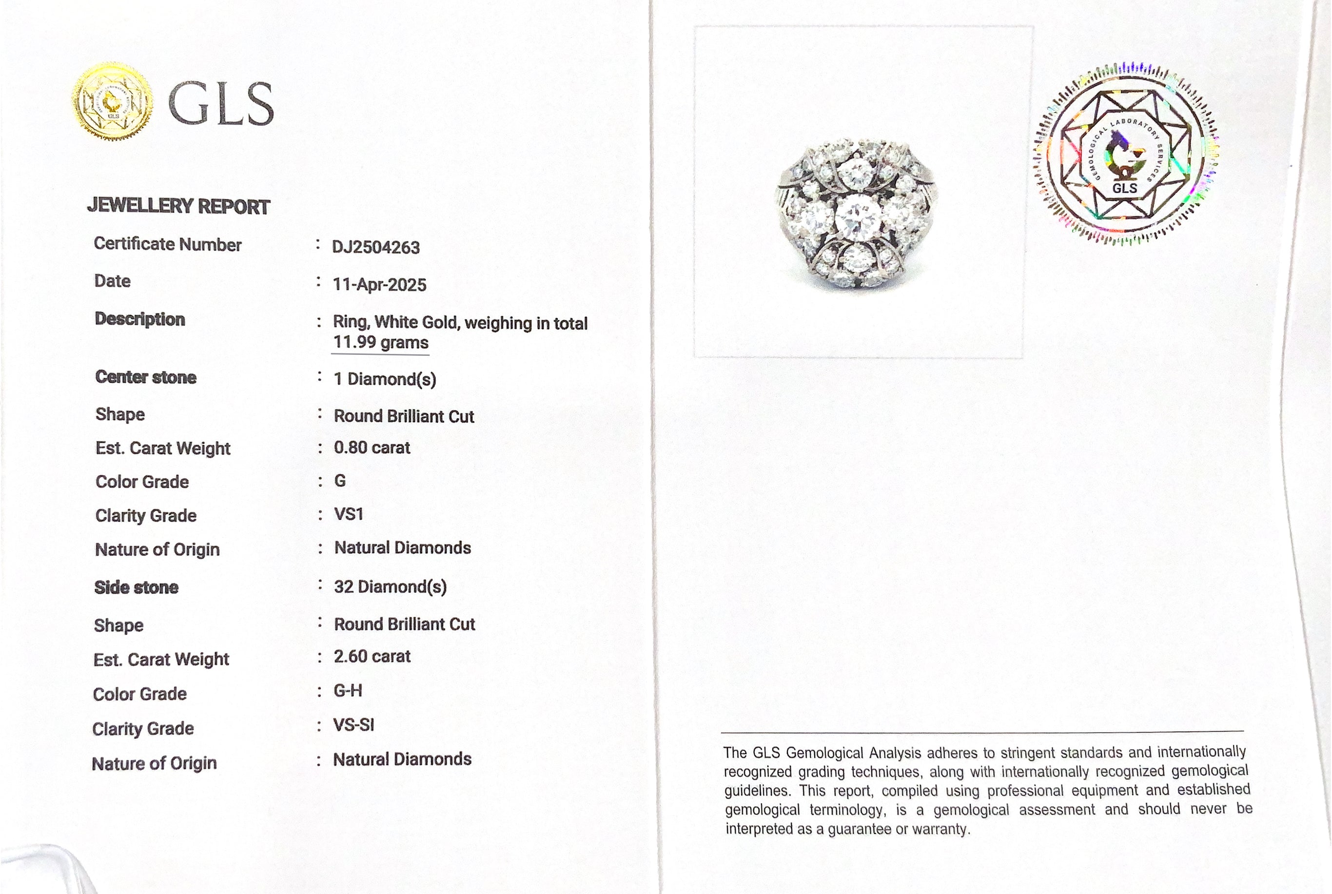 White Gold Statement engagement Ring with 33 Natural Diamonds