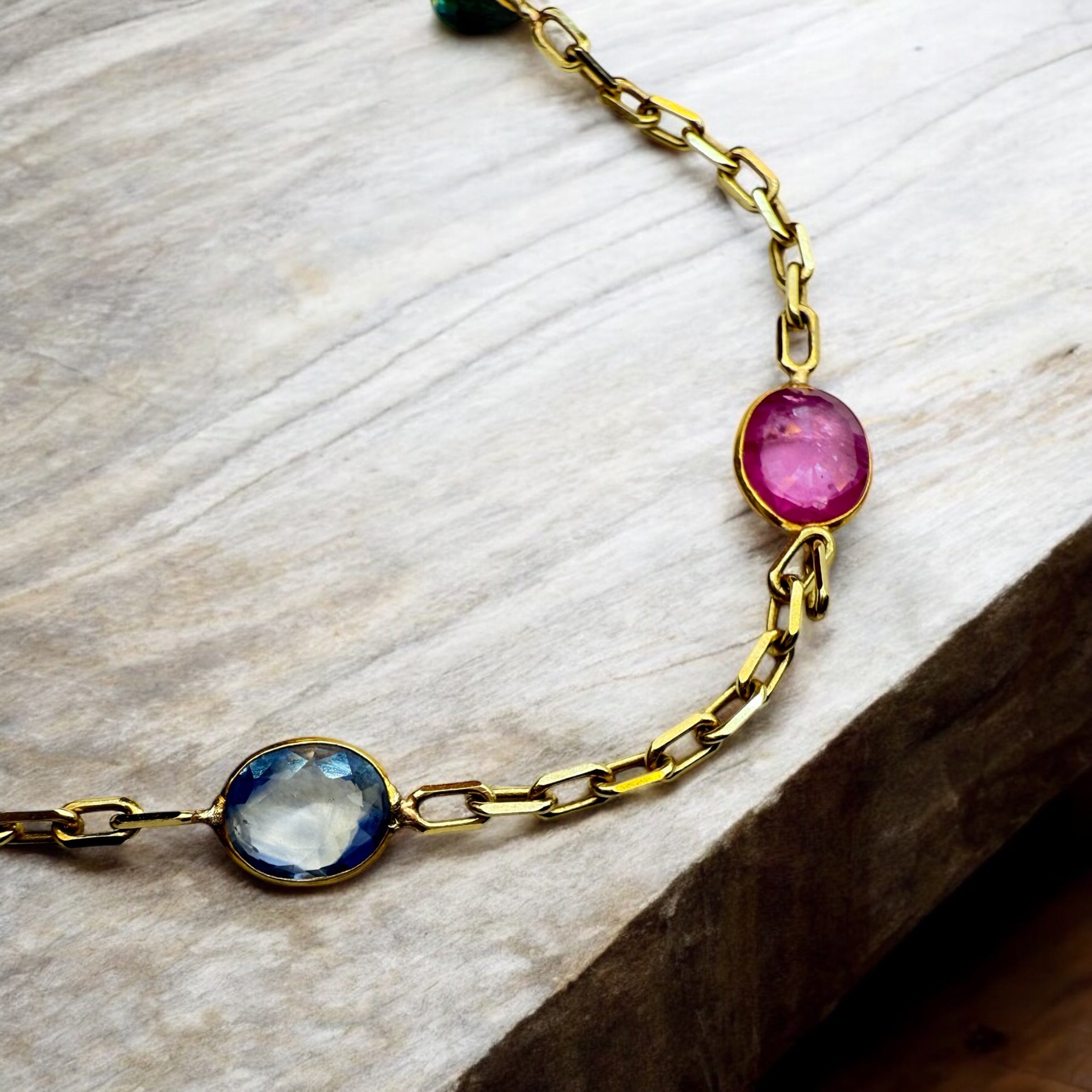 Multi colour sapphire bracelet
