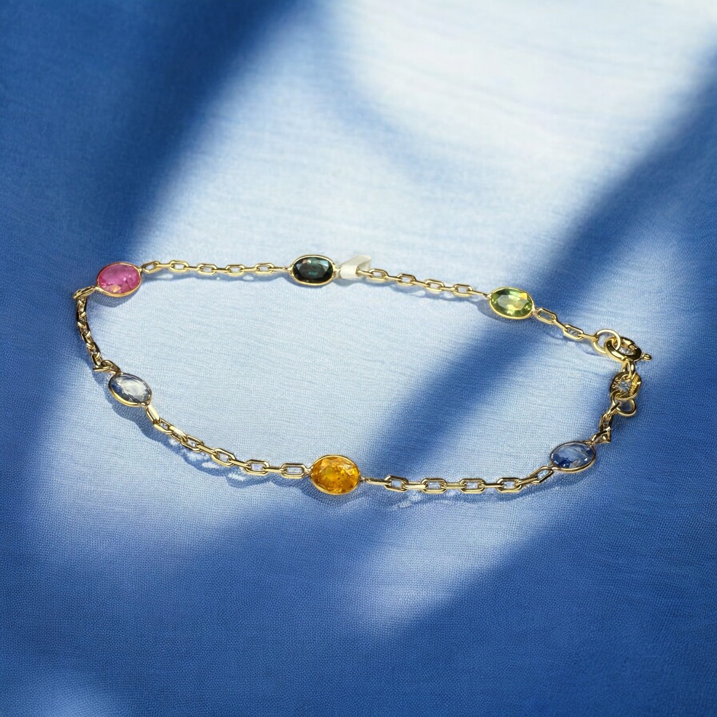 Multi colour sapphire bracelet