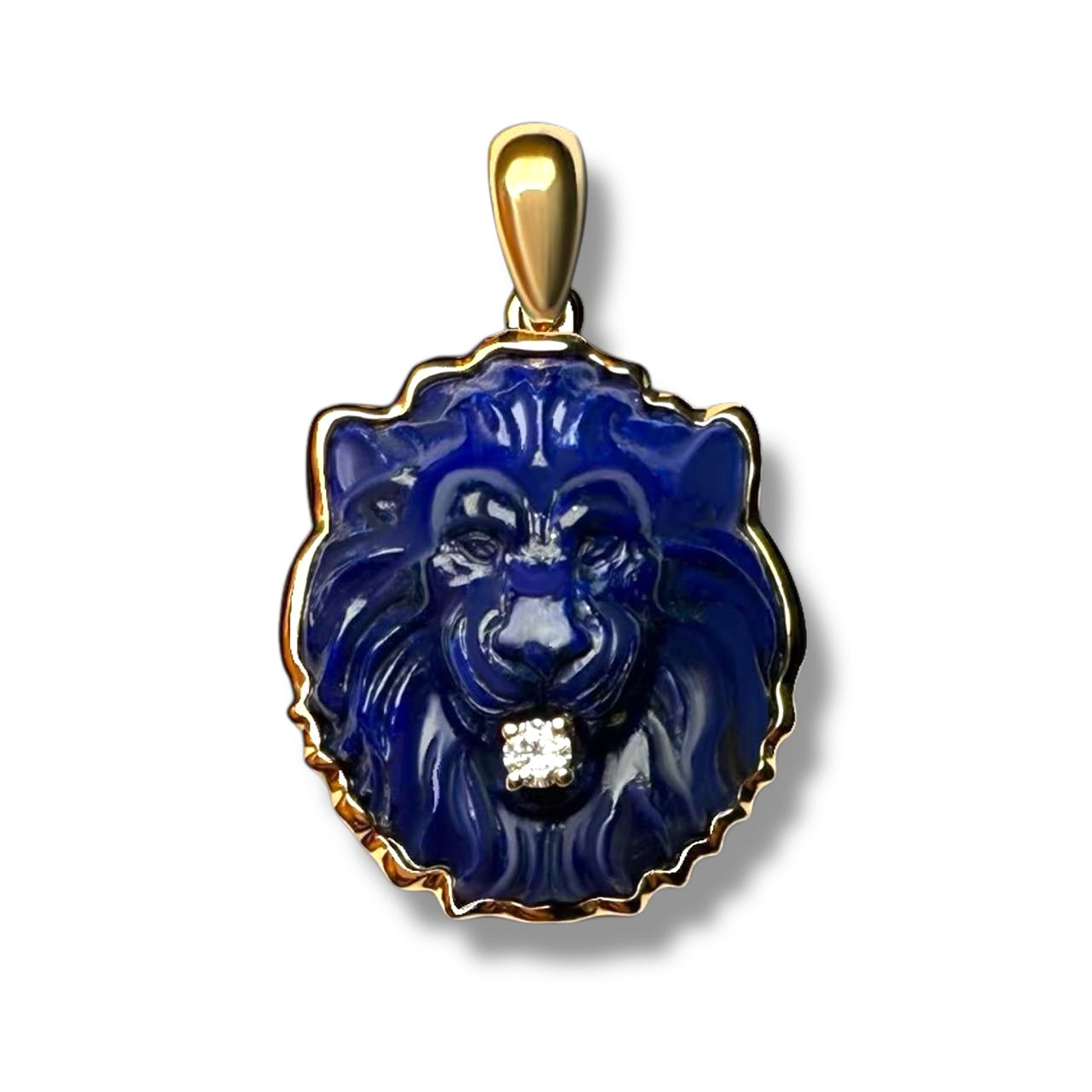 Lion Head 18K Gold Pendant