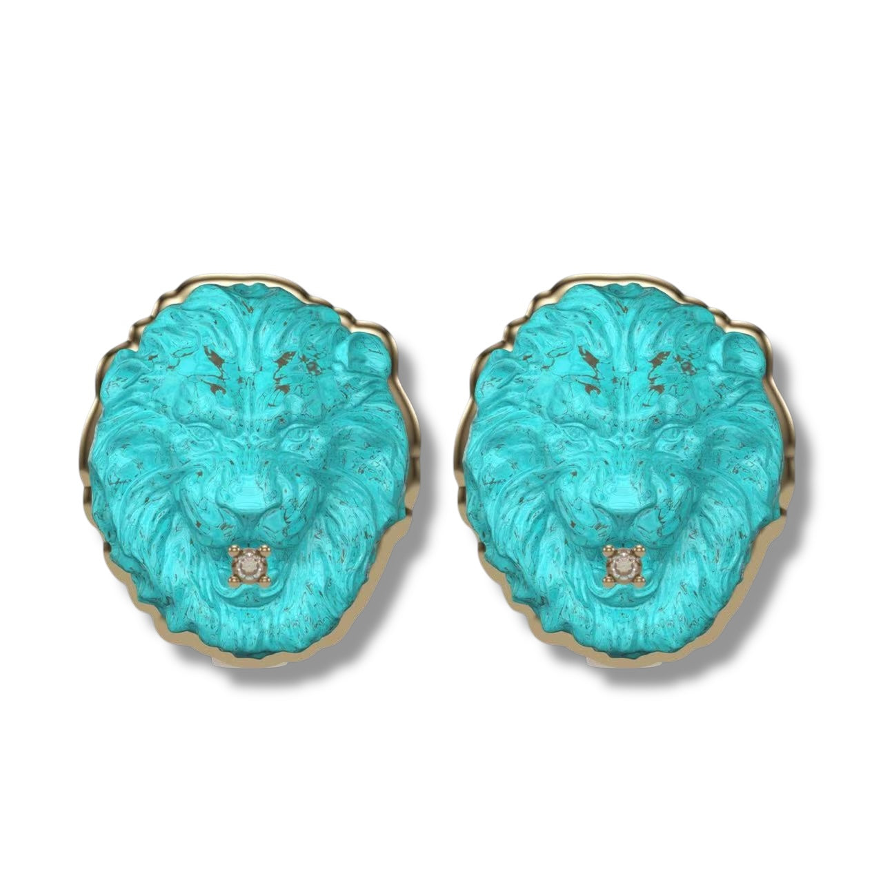 Lion Head 18K Gold Earrings