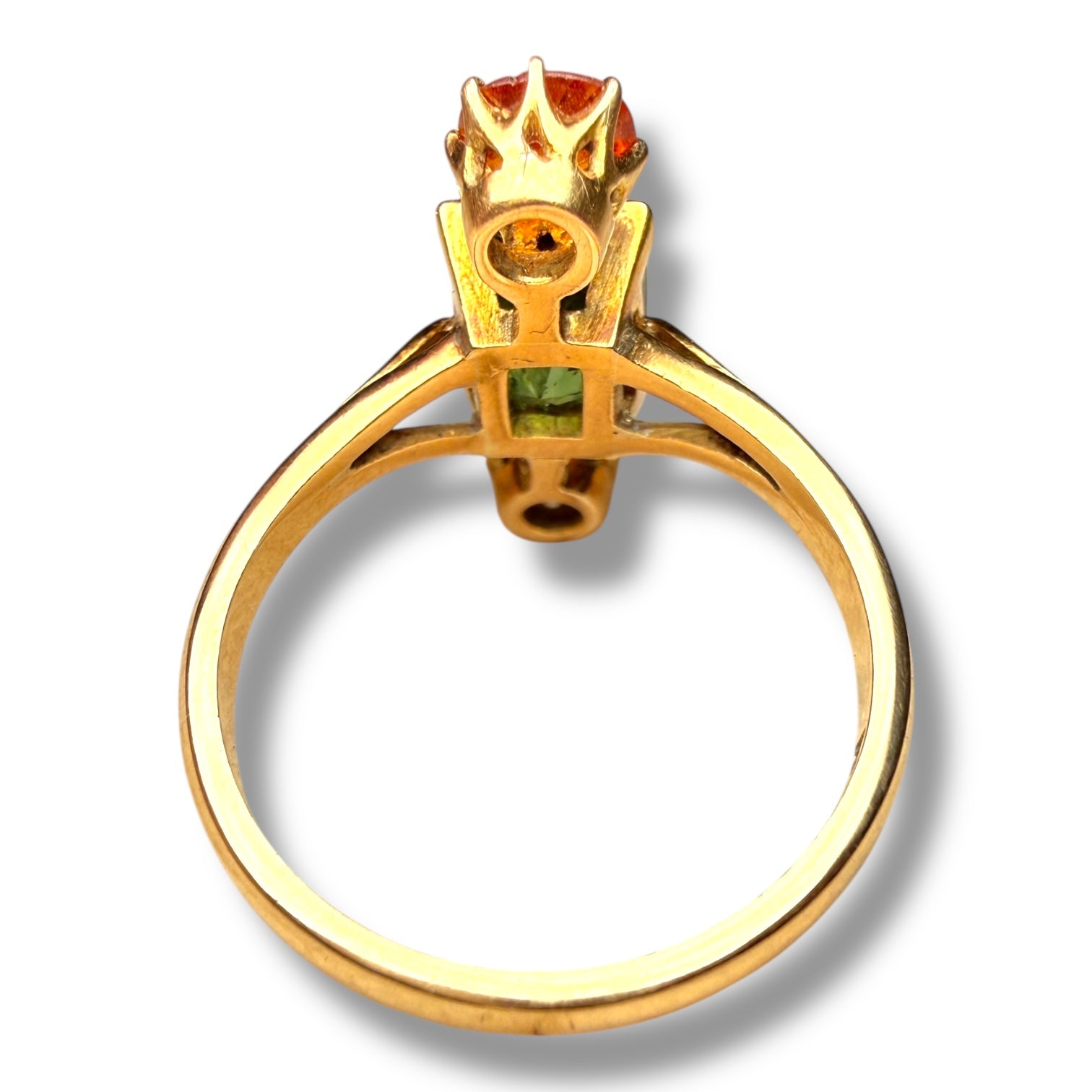 Green zircon and garnet ring