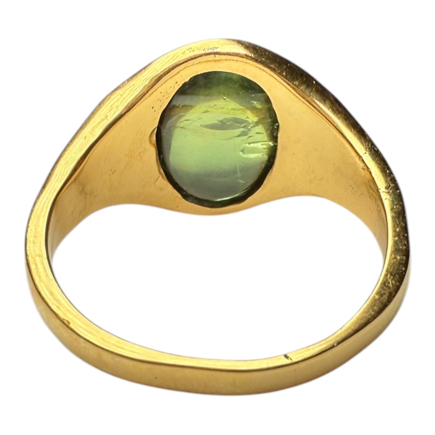 Green sapphire gold ring