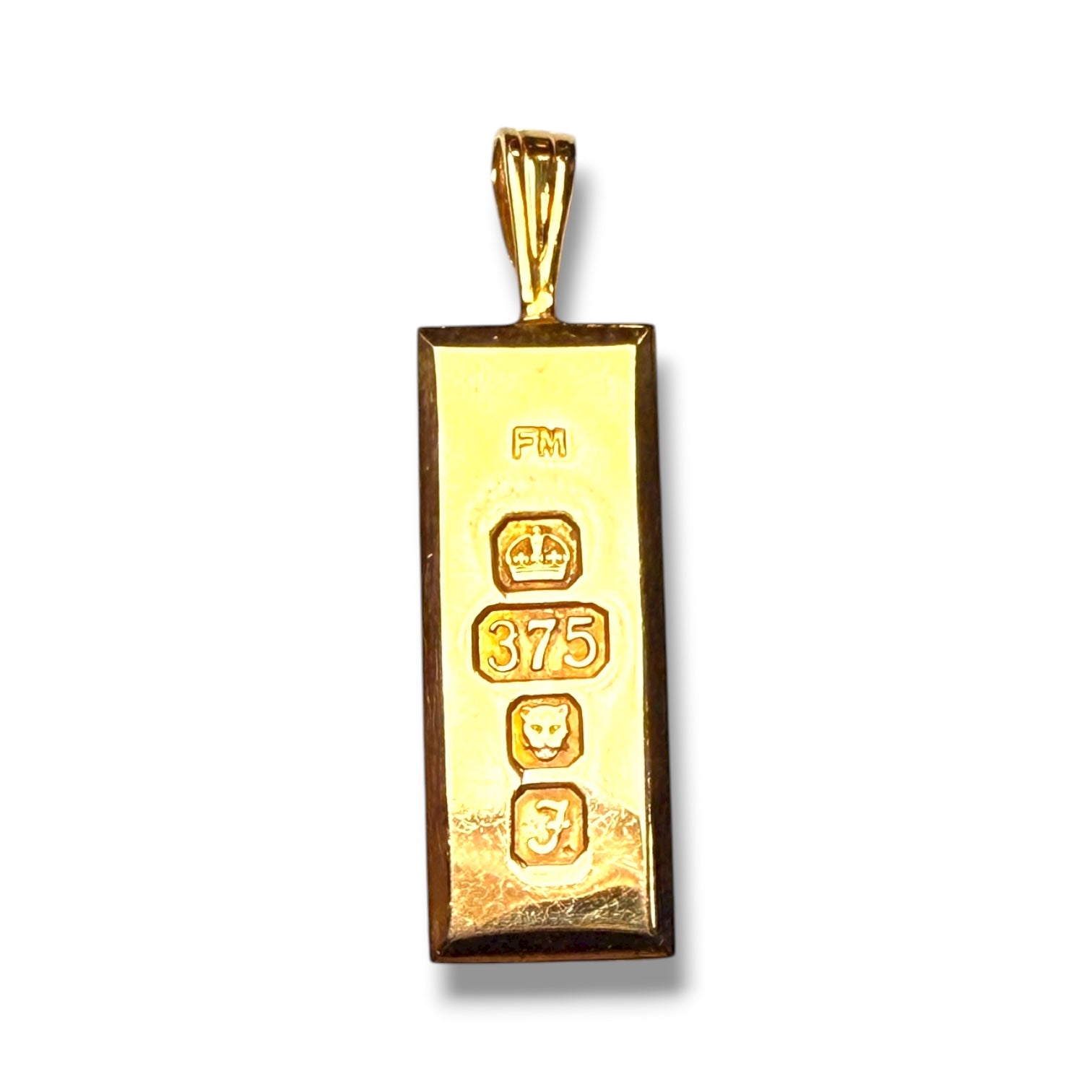 9k Gold Ingot Pendant with Hallmarks – 1.3g