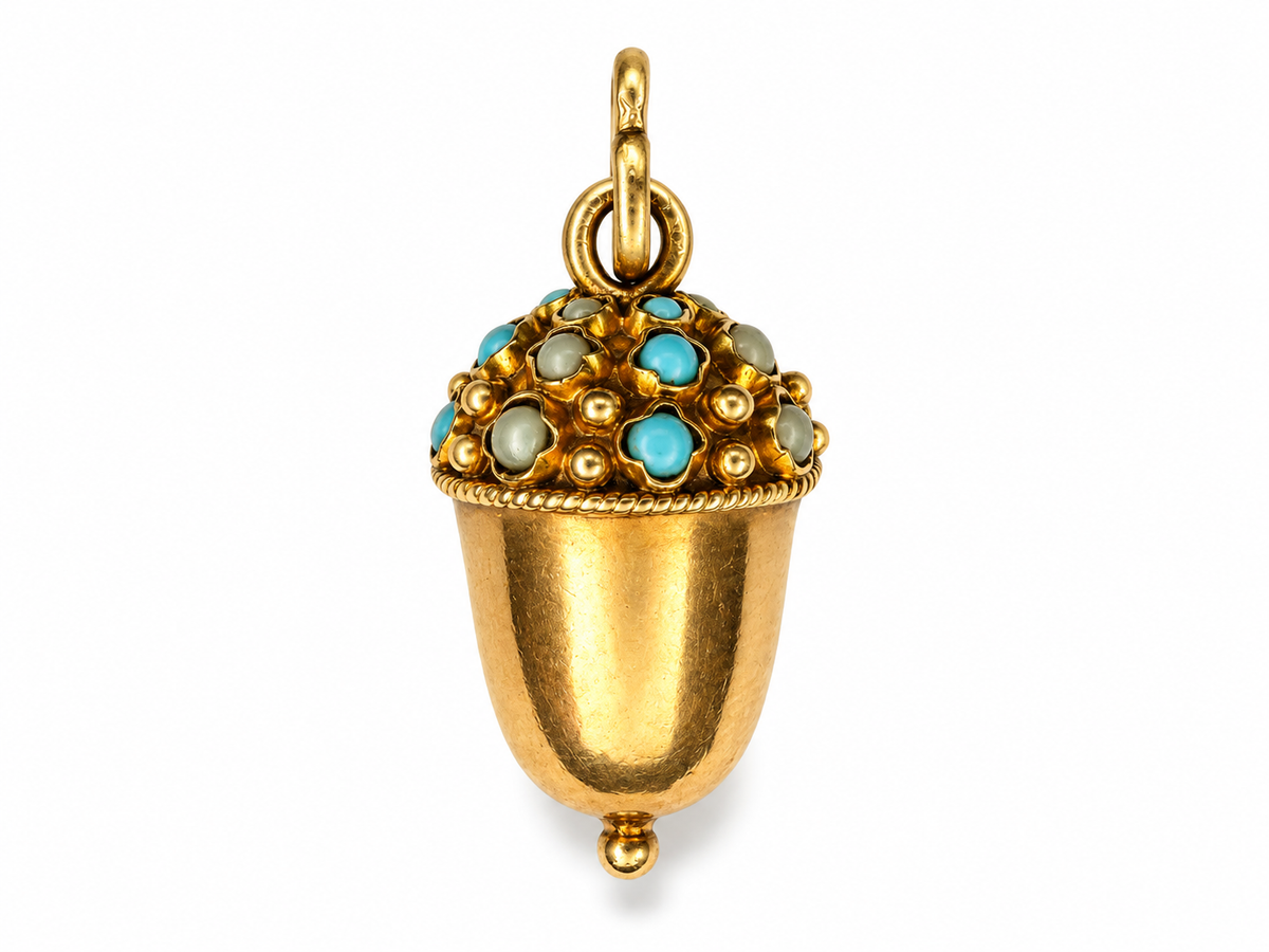 Pendentif en or 9 carats et turquoise