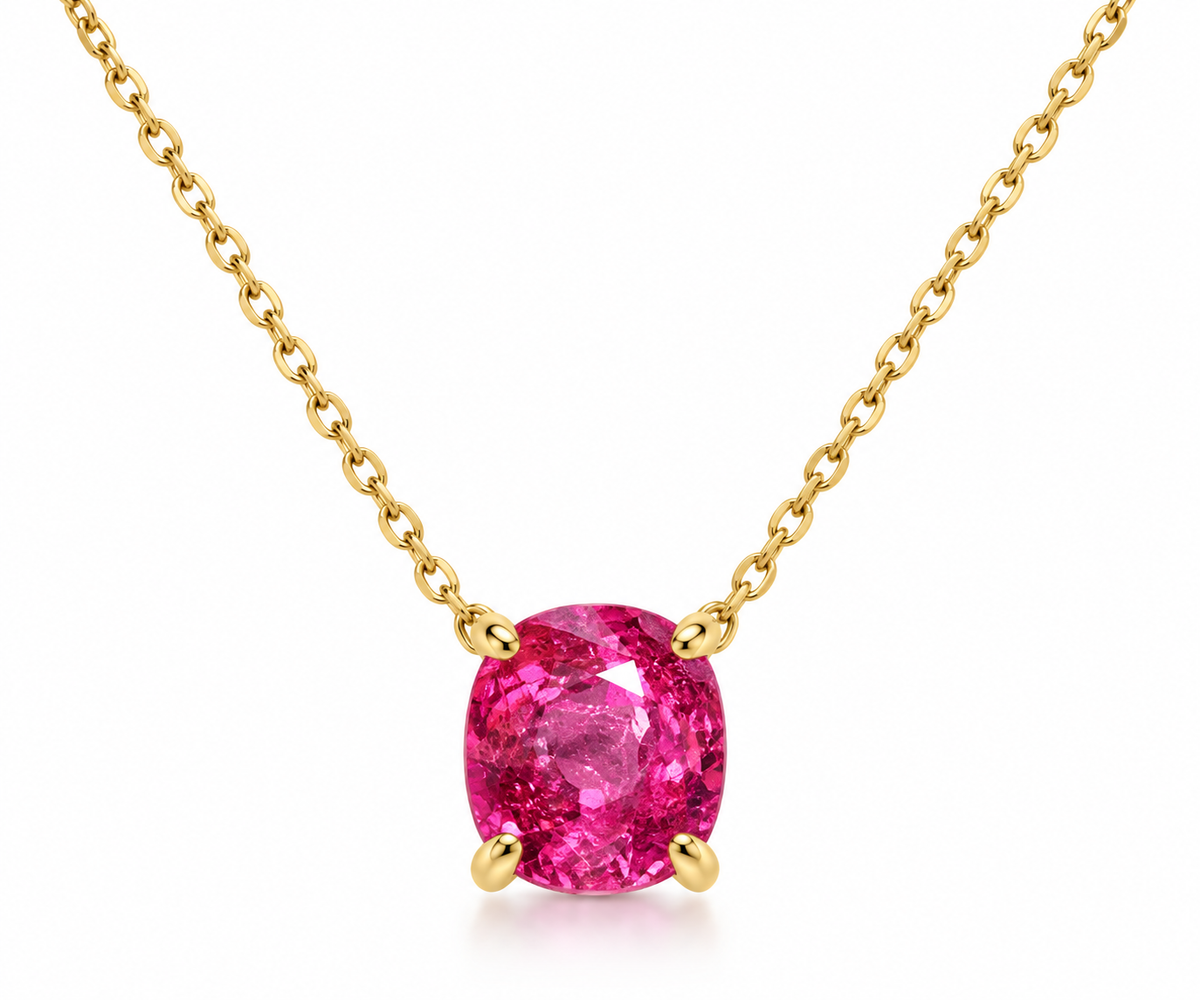 Collier en spinelle naturel en or jaune 9 carats