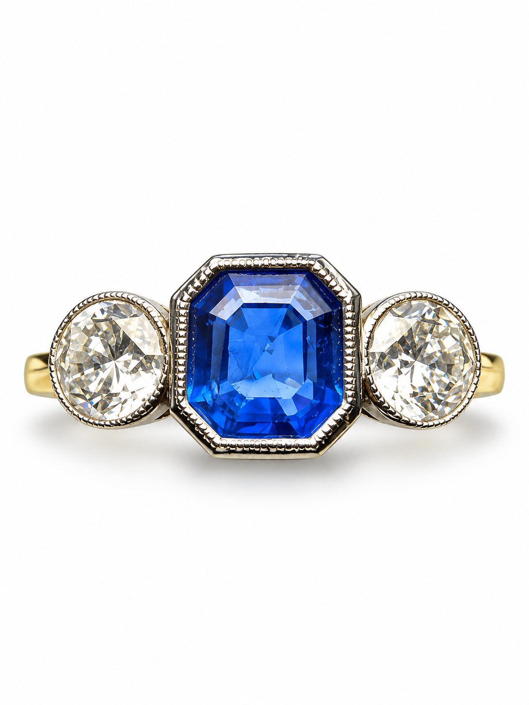 Art Deco Sapphire & Diamond Trilogy Ring