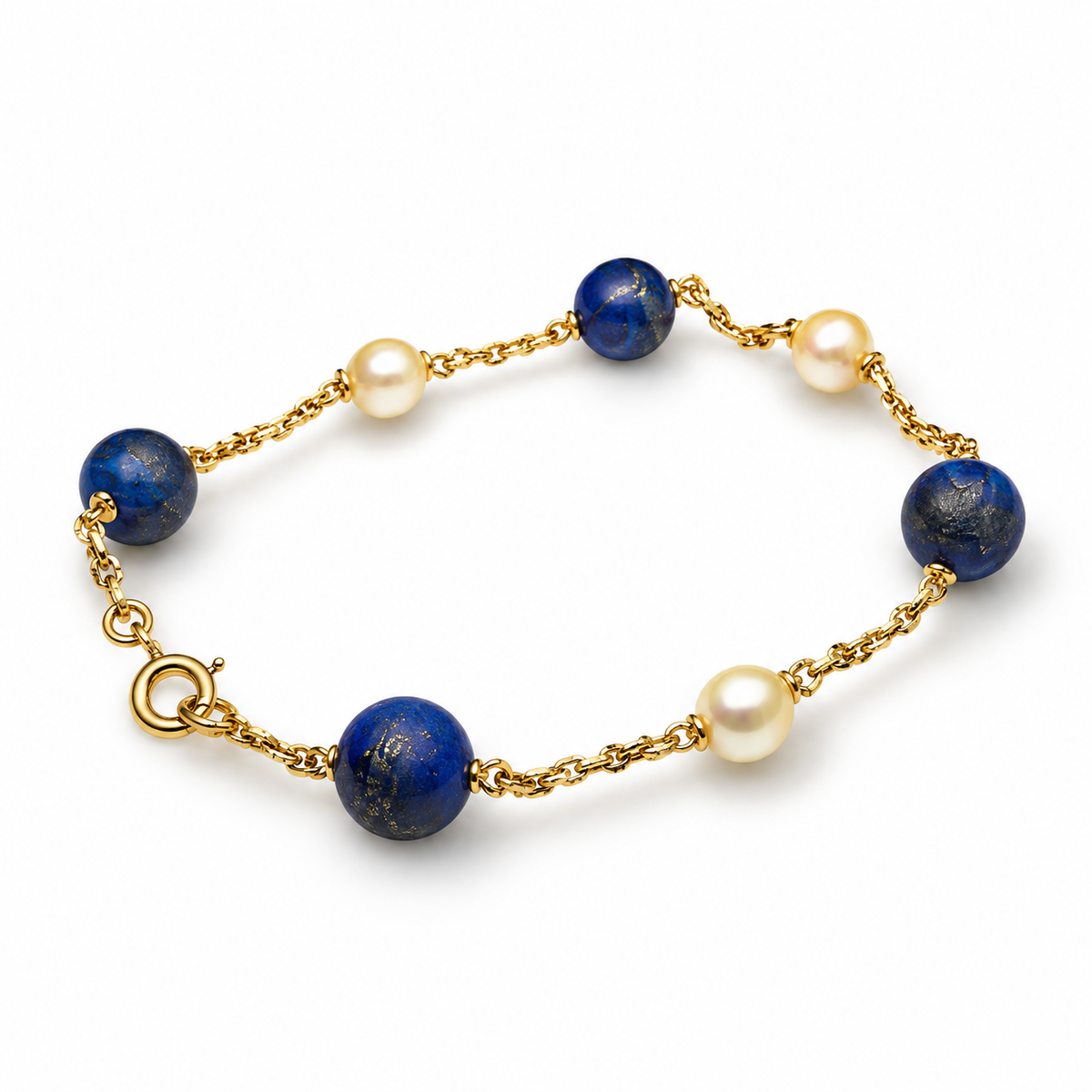 Lapis and pearl bracelet